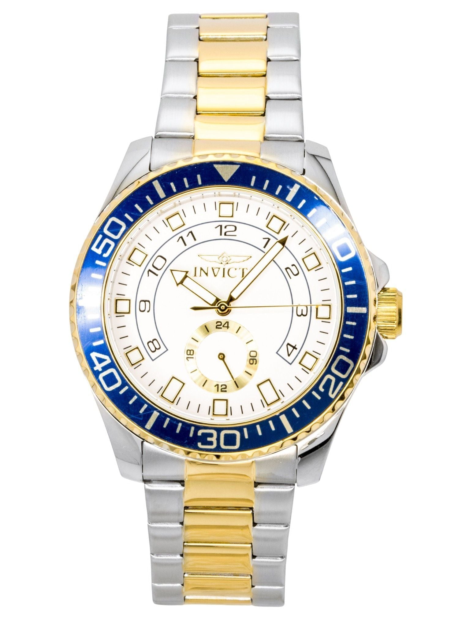 Invicta Pro Diver Two Tone Stainless Steel White Dial Quartz 47127 Men's Watch - Prestige Stones