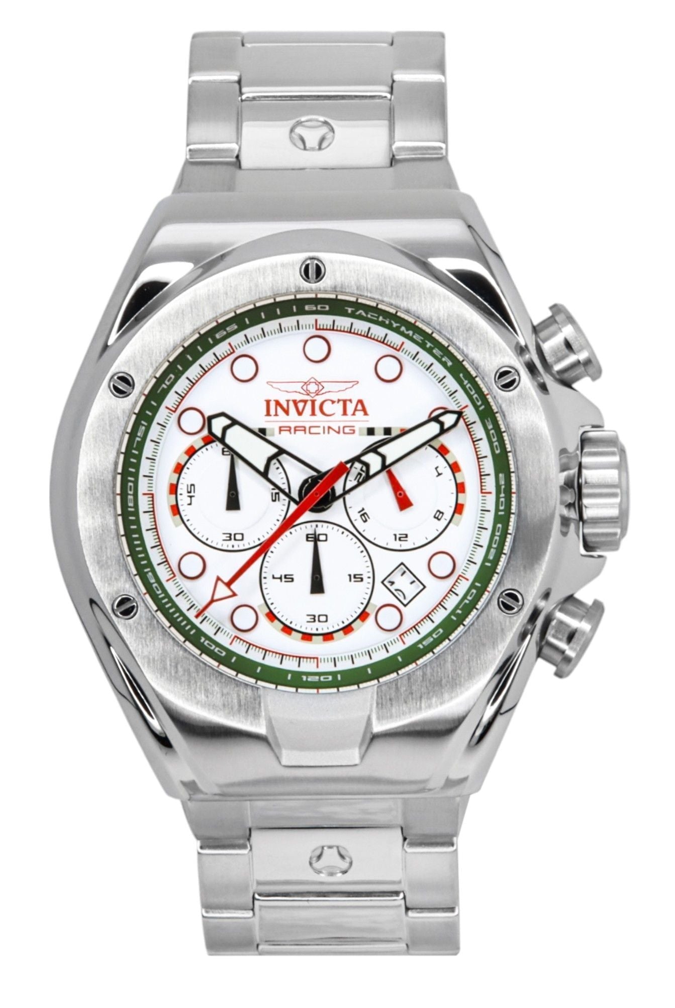 Invicta Racing Chronograph Stainless Steel White Dial Quartz 47746 Men's Watch - Prestige Stones