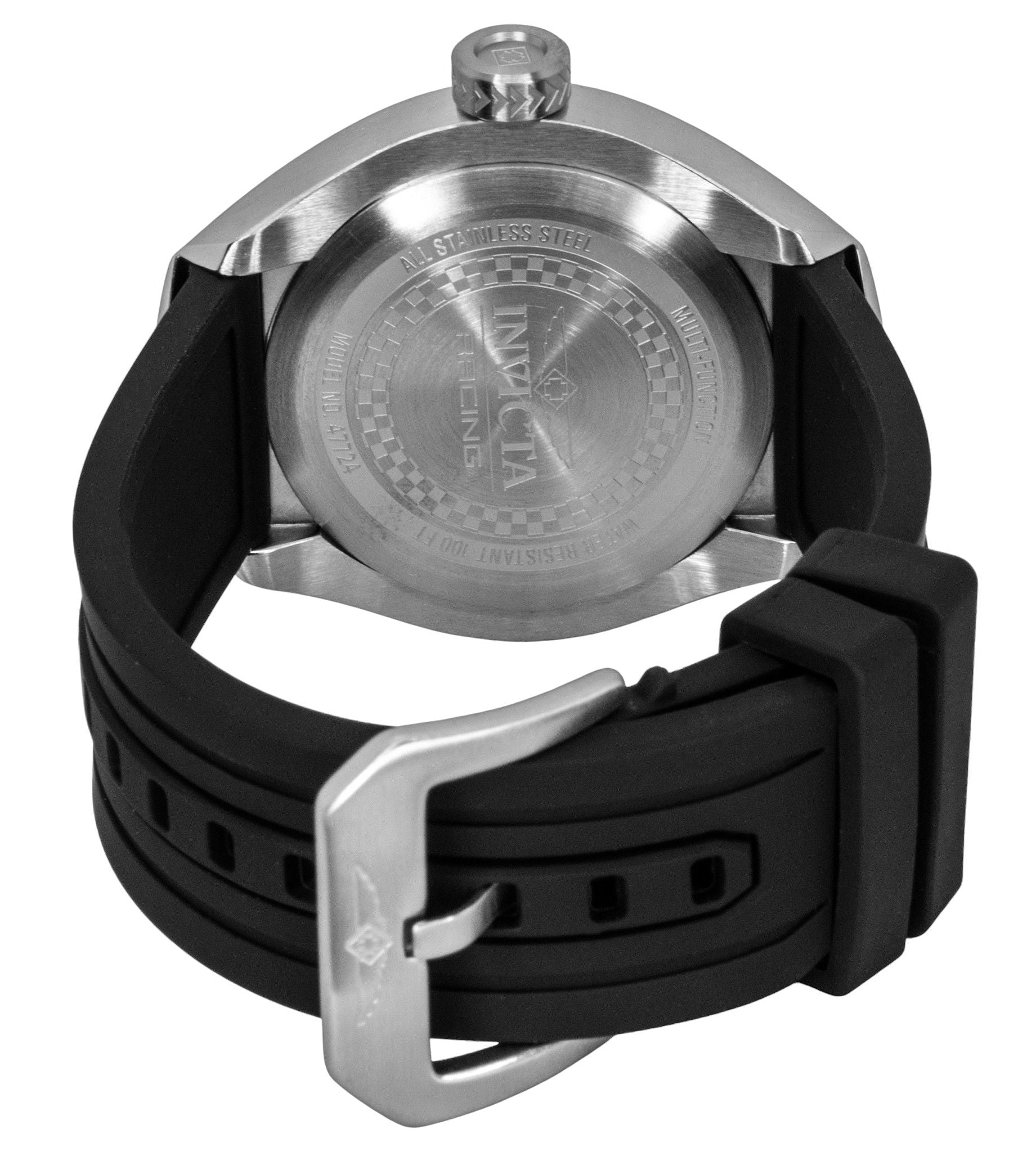 Invicta Racing Silicone Strap Black Dial Quartz 47724 Men's Watch - Prestige Stones