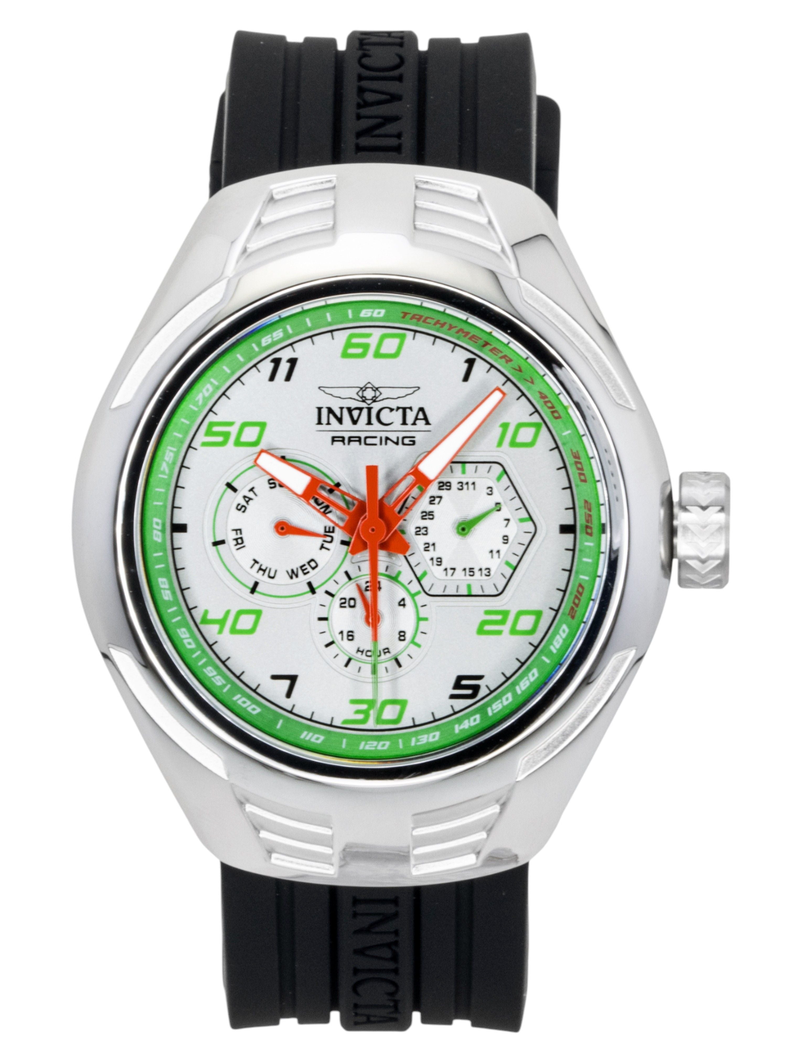 Invicta Racing Silicone Strap Silver Dial Quartz 47726 Men's Watch - Prestige Stones