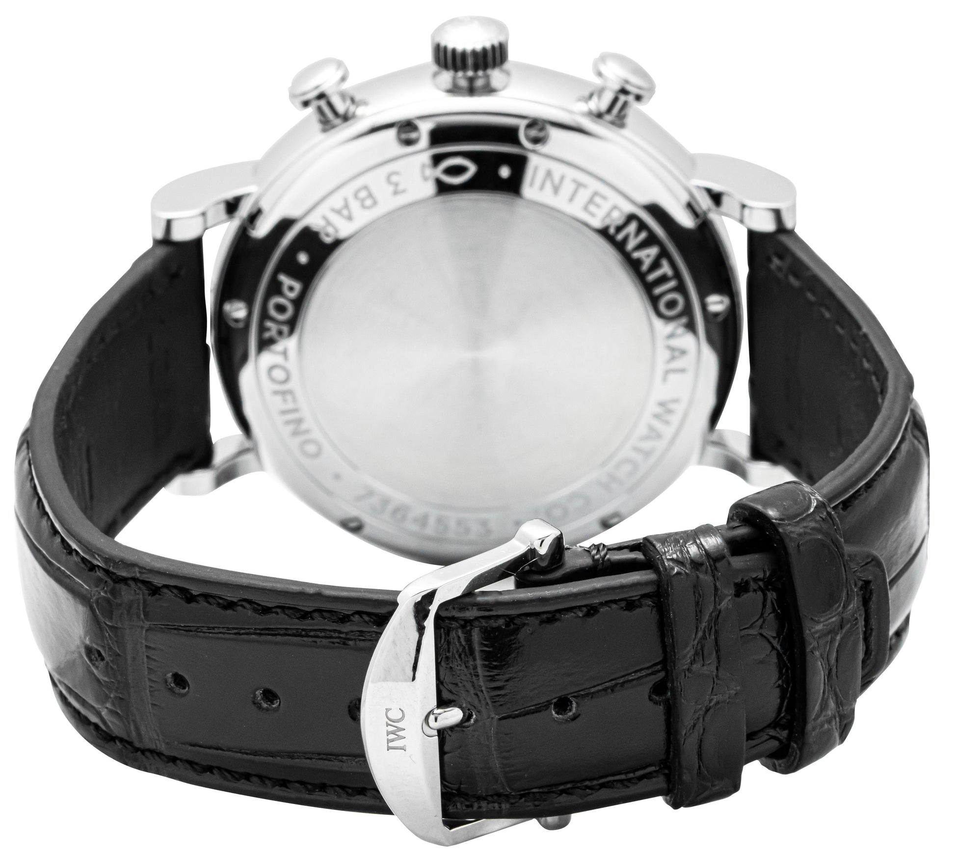 IWC Portofino Chronograph Leather Strap Black Dial Automatic IW391029 Men's Watch - Prestige Stones