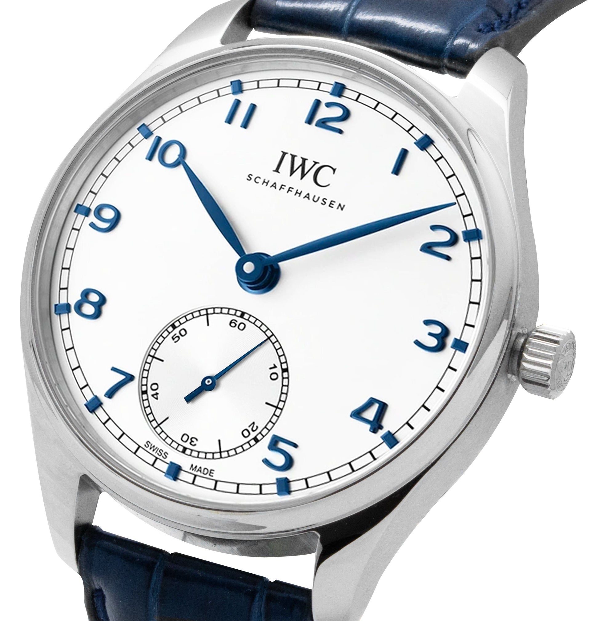 IWC Portugieser Leather Strap Silver Dial Automatic IW358304 Men's Watch - Prestige Stones