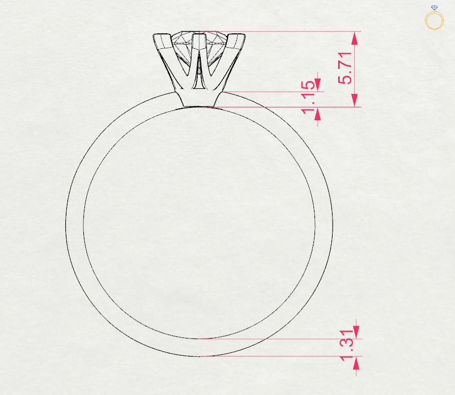 Solitaire Ring - 101-10040(5.1)
