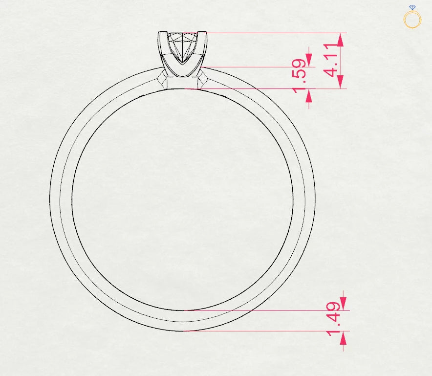 Solitaire Ring - 101-10089(3.4)