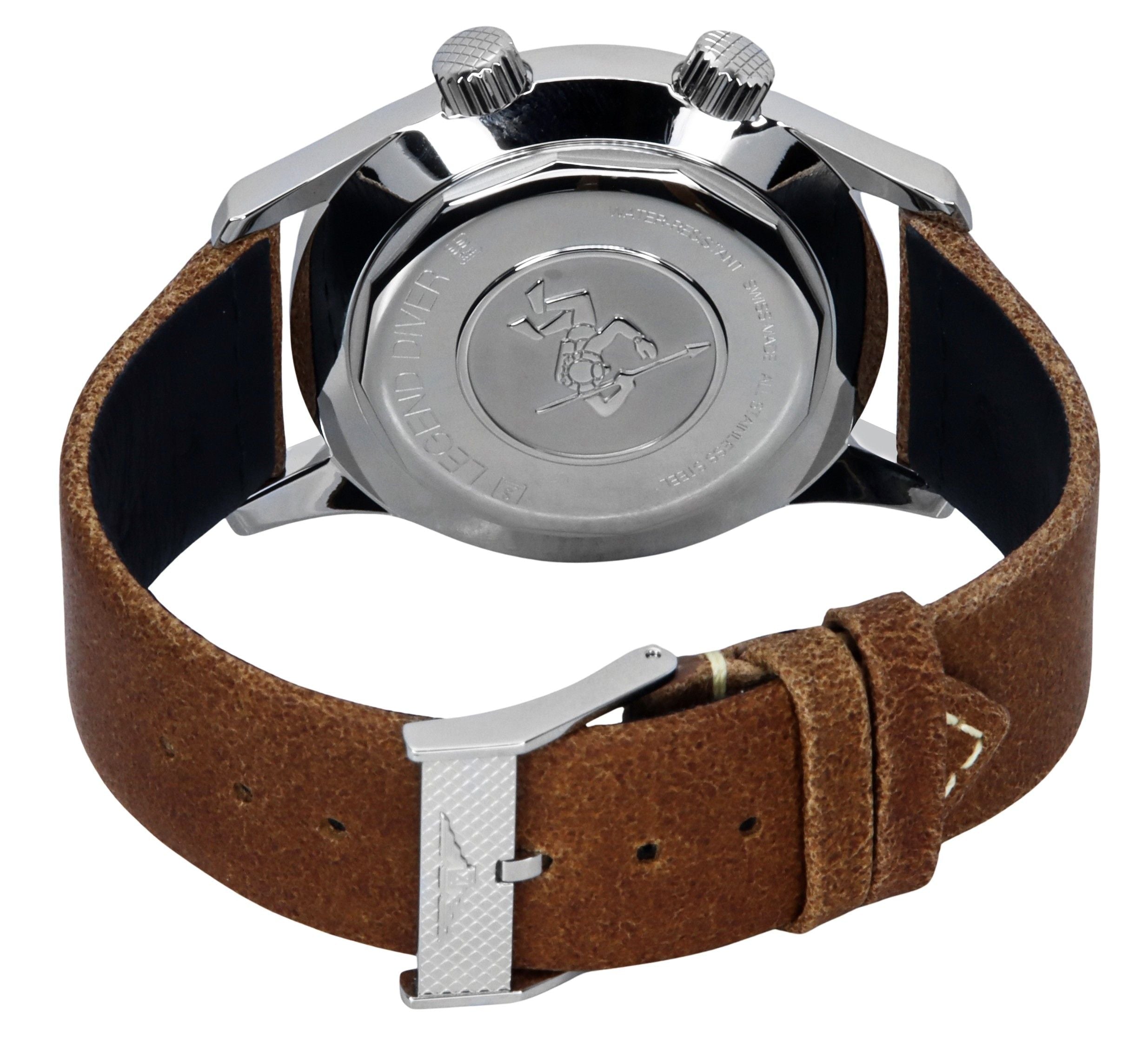 Longines Legend Diver Leather Strap Brown Dial Automatic L3.774.4.60.2 300M Men's Watch - Prestige Stones