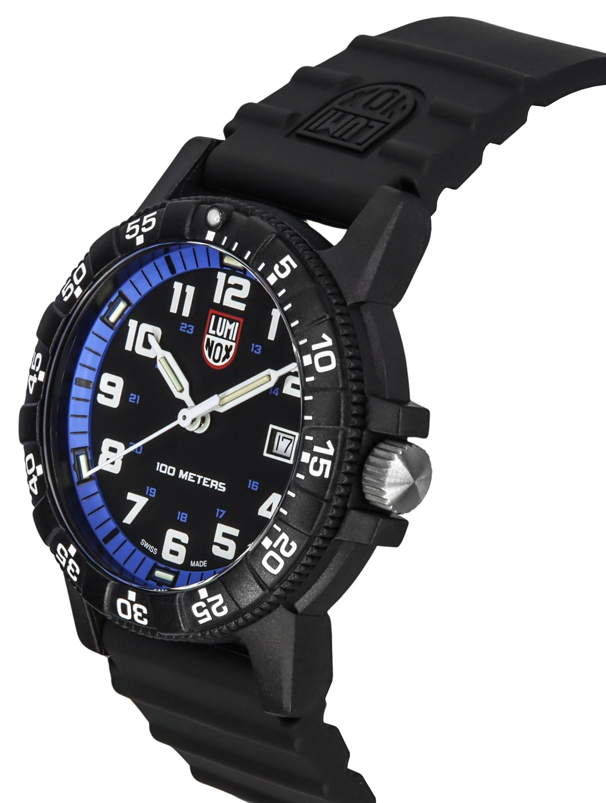 Luminox Leatherback SEA Turtle Giant Polyurethane Strap Black And Blue Dial Swiss Quartz XS.0324 100M Men's Watch - Prestige Stones