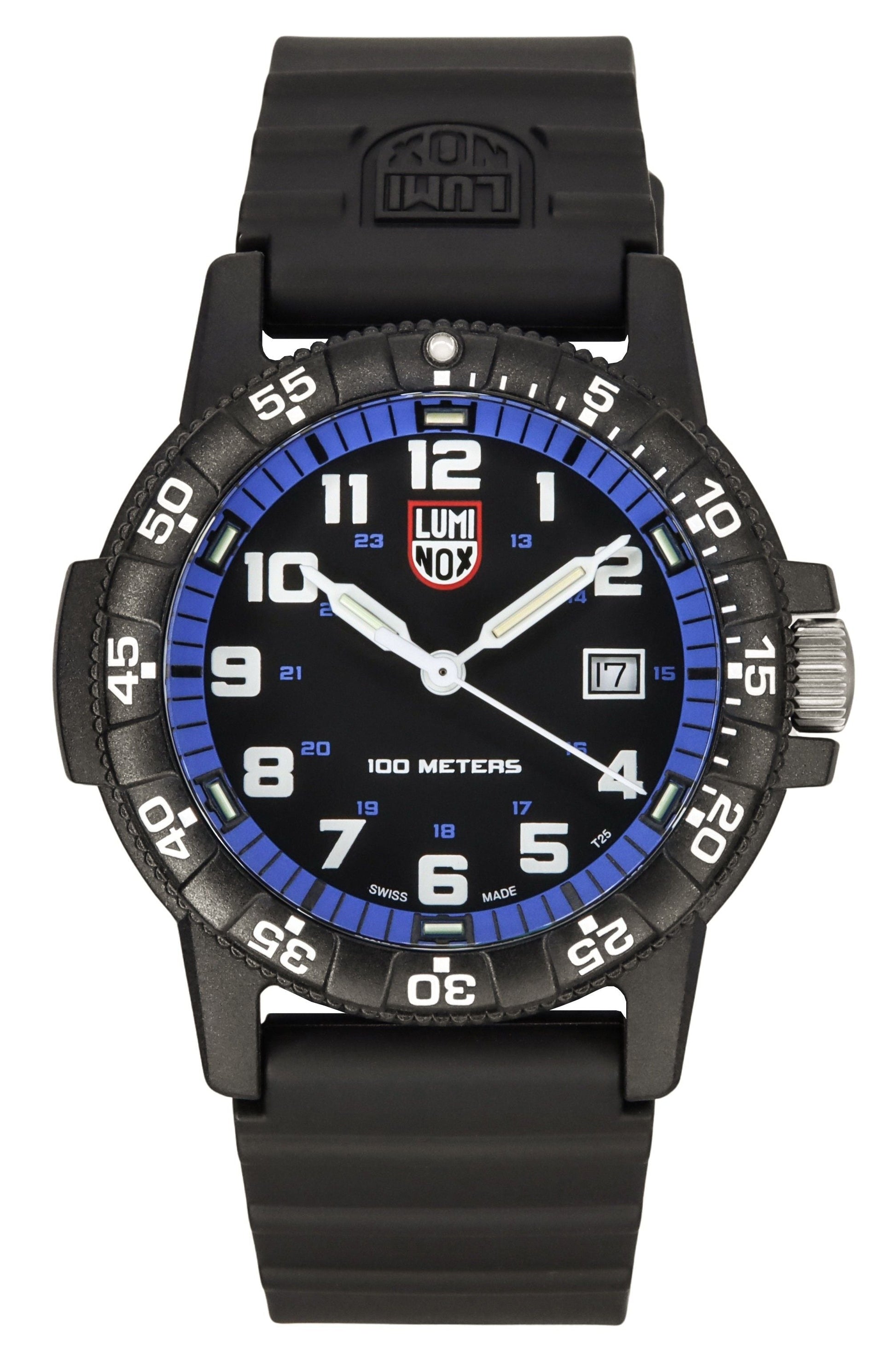 Luminox Leatherback SEA Turtle Giant Polyurethane Strap Black And Blue Dial Swiss Quartz XS.0324 100M Men's Watch - Prestige Stones