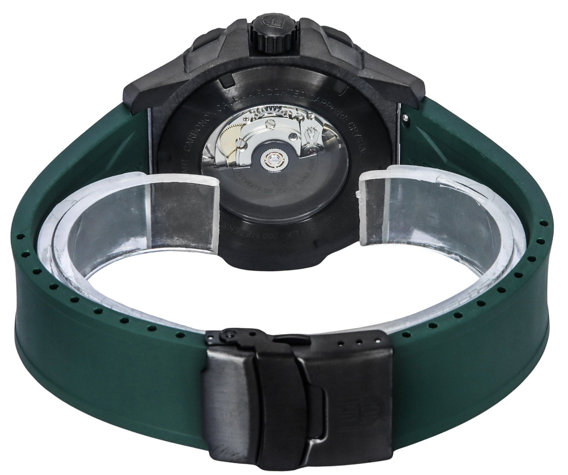 Luminox Master Carbon SEAL Green Rubber Strap Black Dial Swiss Automatic Diver's XS.3877 200M Men's Watch - Prestige Stones
