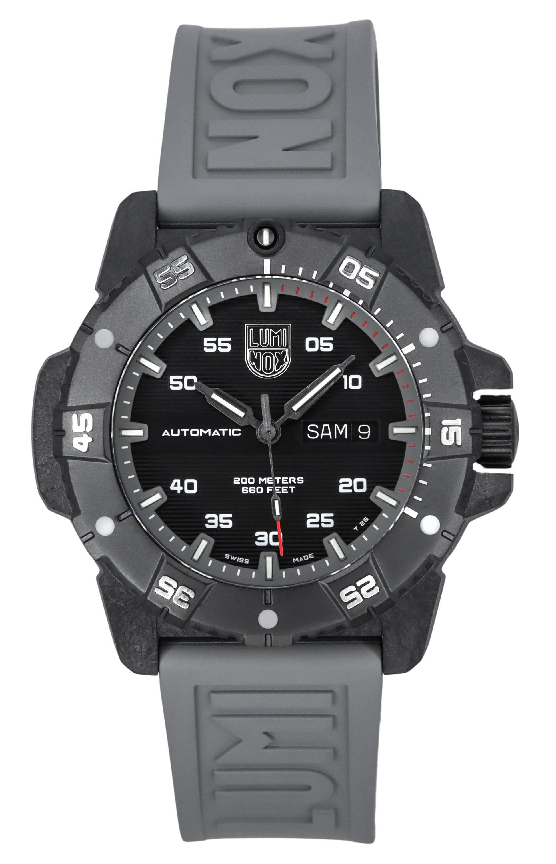 Luminox Master Carbon SEAL Grey Rubber Strap Black Dial Swiss Automatic Diver's XS.3862 200M Men's Watch - Prestige Stones
