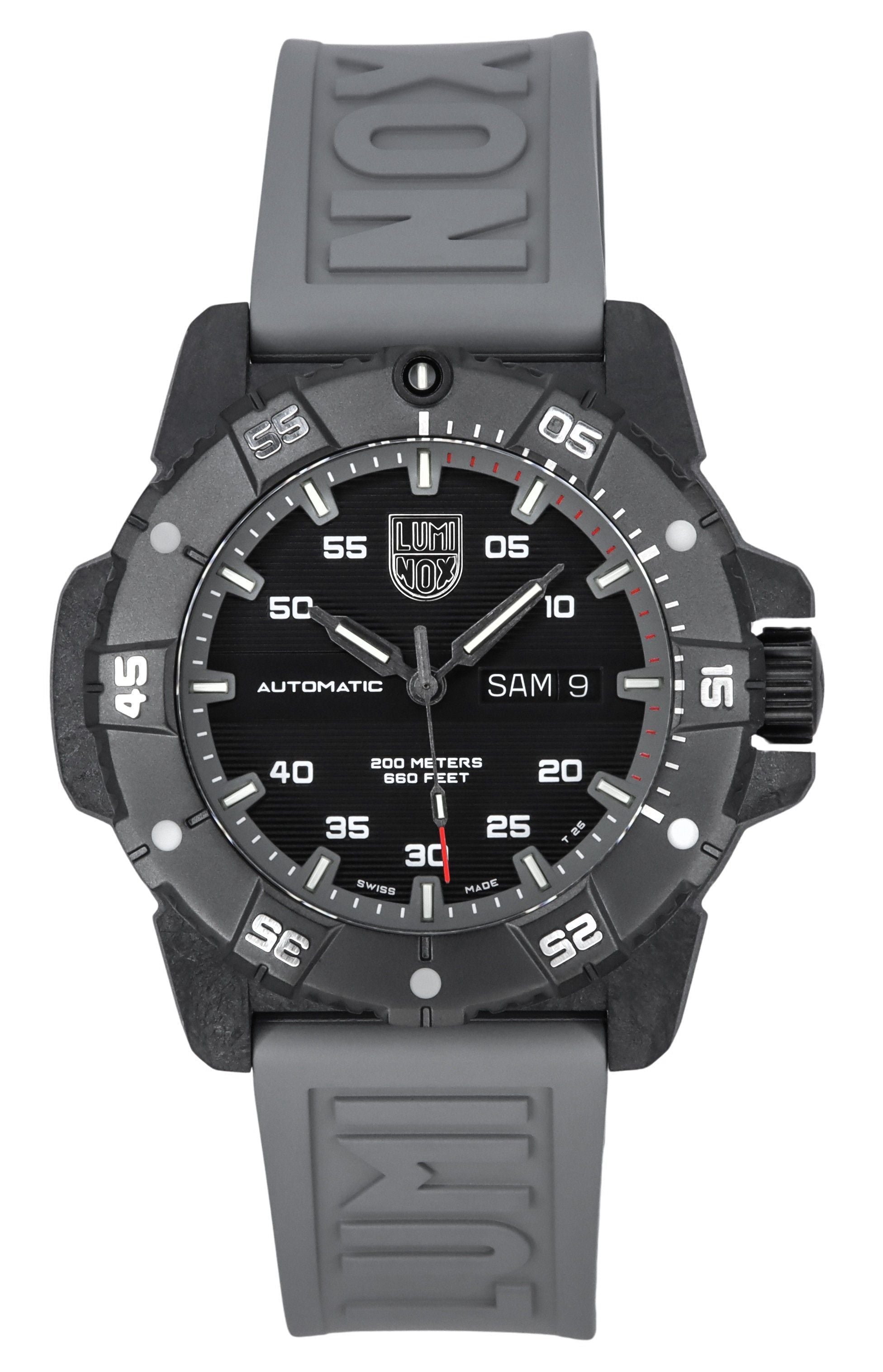 Luminox Master Carbon SEAL Grey Rubber Strap Black Dial Swiss Automatic Diver's XS.3862 200M Men's Watch - Prestige Stones