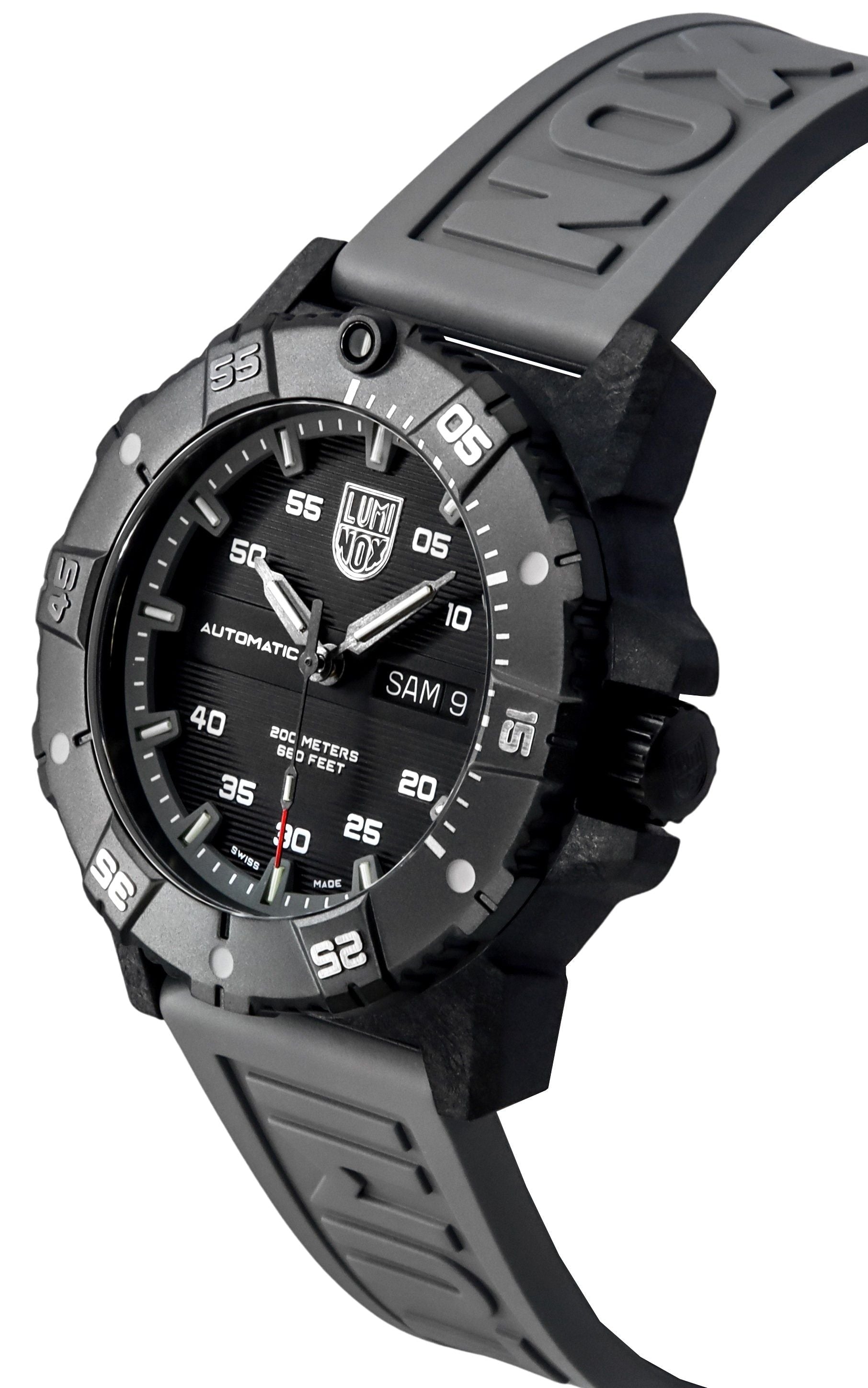 Luminox Master Carbon SEAL Grey Rubber Strap Black Dial Swiss Automatic Diver's XS.3862 200M Men's Watch - Prestige Stones