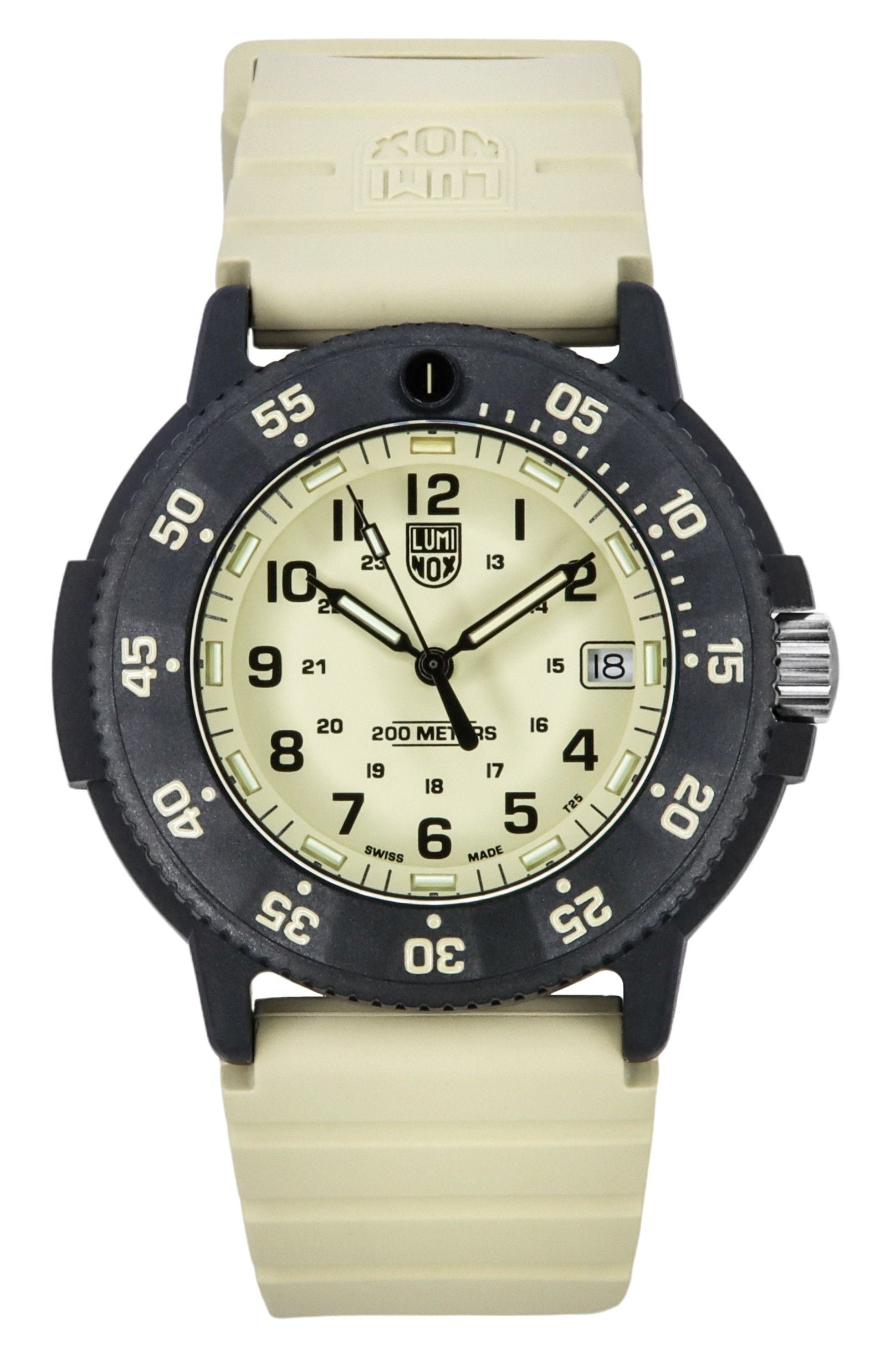 Luminox Original Navy Seal EVO Rubber Strap Beige Dial Quartz Diver's XS.3010.EVO.S 200M Men's Watch - Prestige Stones