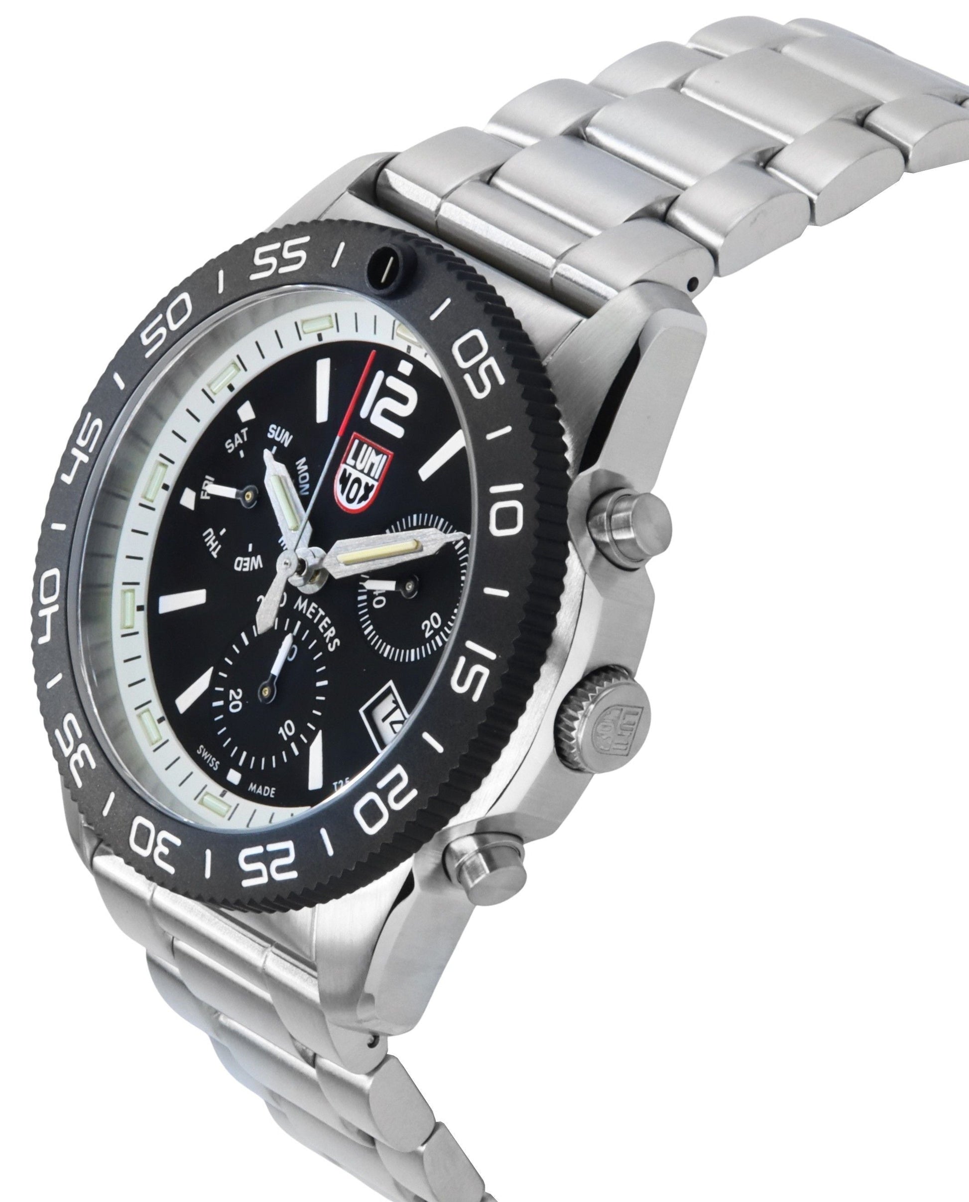 Luminox Pacific Diver Chronograph Stainless Steel Black Dial Quartz XS.3141.M 200M Men's Watch - Prestige Stones