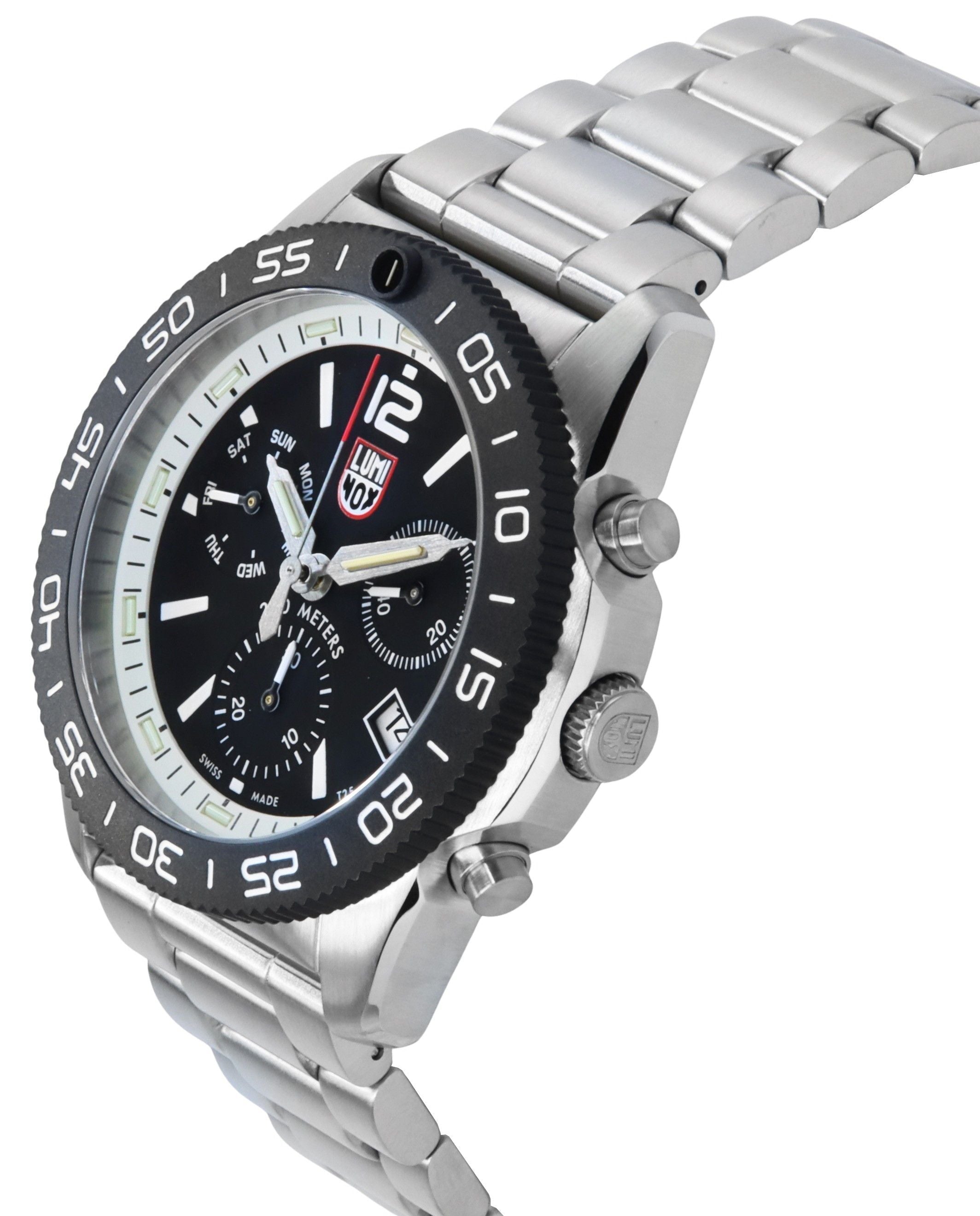 Luminox Pacific Diver Chronograph Stainless Steel Black Dial Quartz XS.3141.M 200M Men's Watch - Prestige Stones