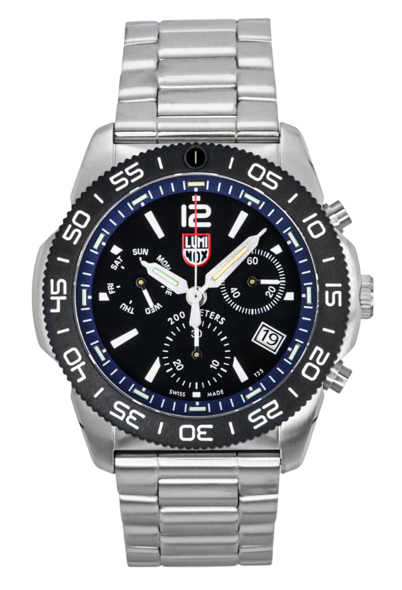 Luminox Pacific Diver Chronograph Stainless Steel Black Dial Quartz XS.3143.M 200M Men's Watch - Prestige Stones