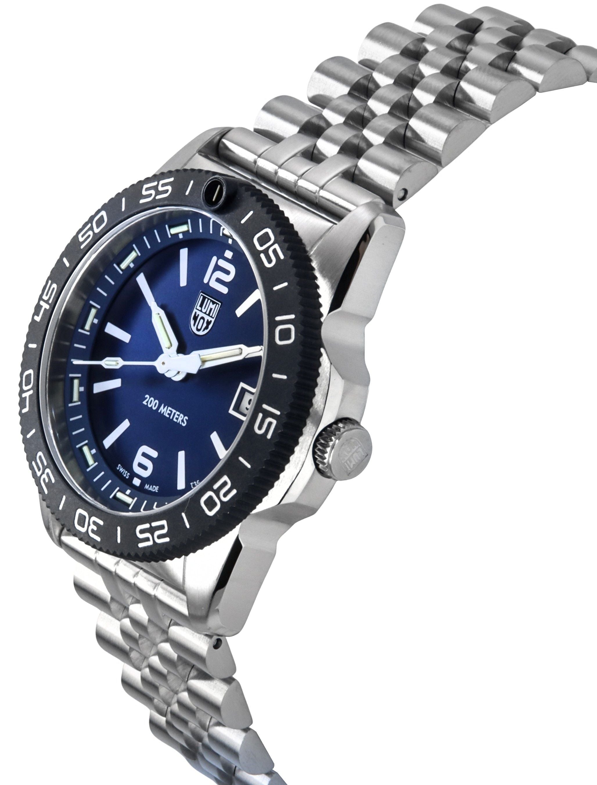 Luminox Pacific Diver Ripple Stainless Steel Blue Dial Quartz XS.3123M.SET.1 200M Men's Watch With Extra Strap - Prestige Stones