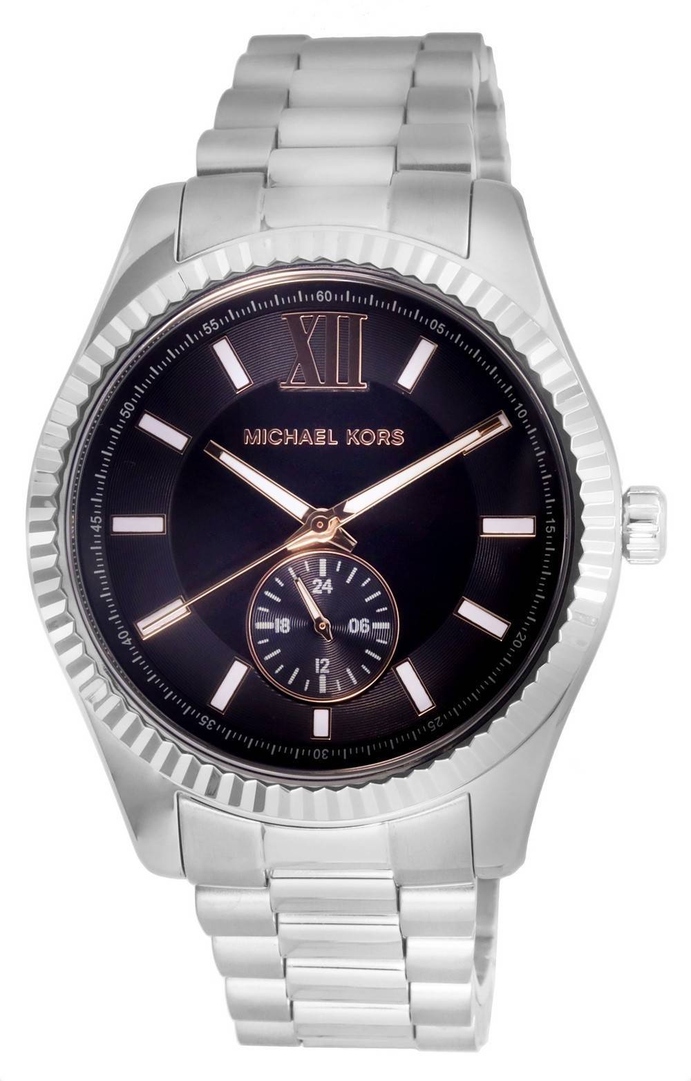 Michael Kors Lexington Stainless Steel Multifunction Black Dial Quartz MK8946 100M Men's Watch - Prestige Stones