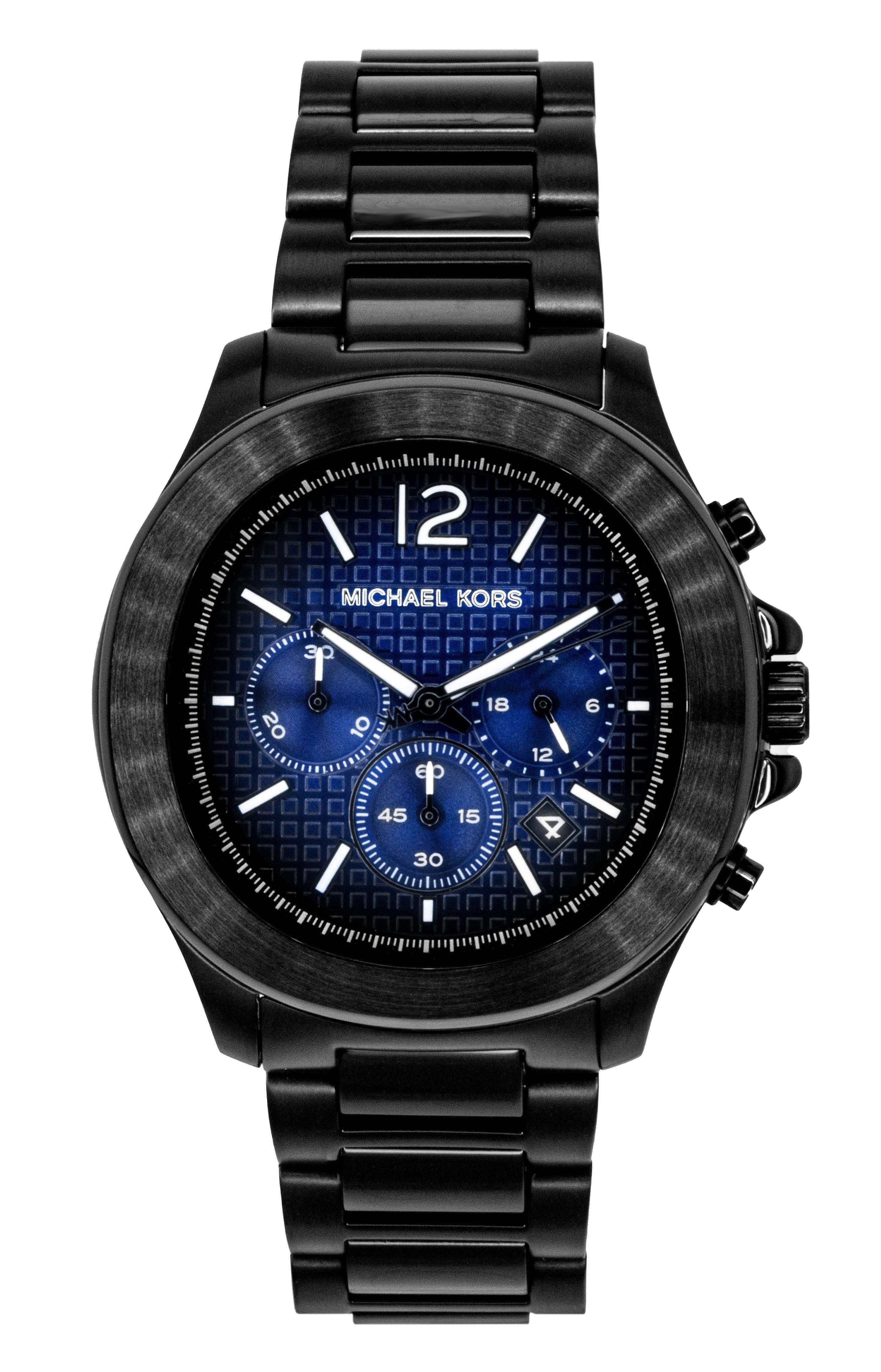 Michael Kors Oversized Sage Chronograph Stainless Steel Blue Dial Quartz MK9193 Men's Watch - Prestige Stones