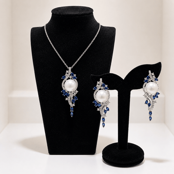 Midnight Pearl Sapphire Elegance Set - Prestige Stones