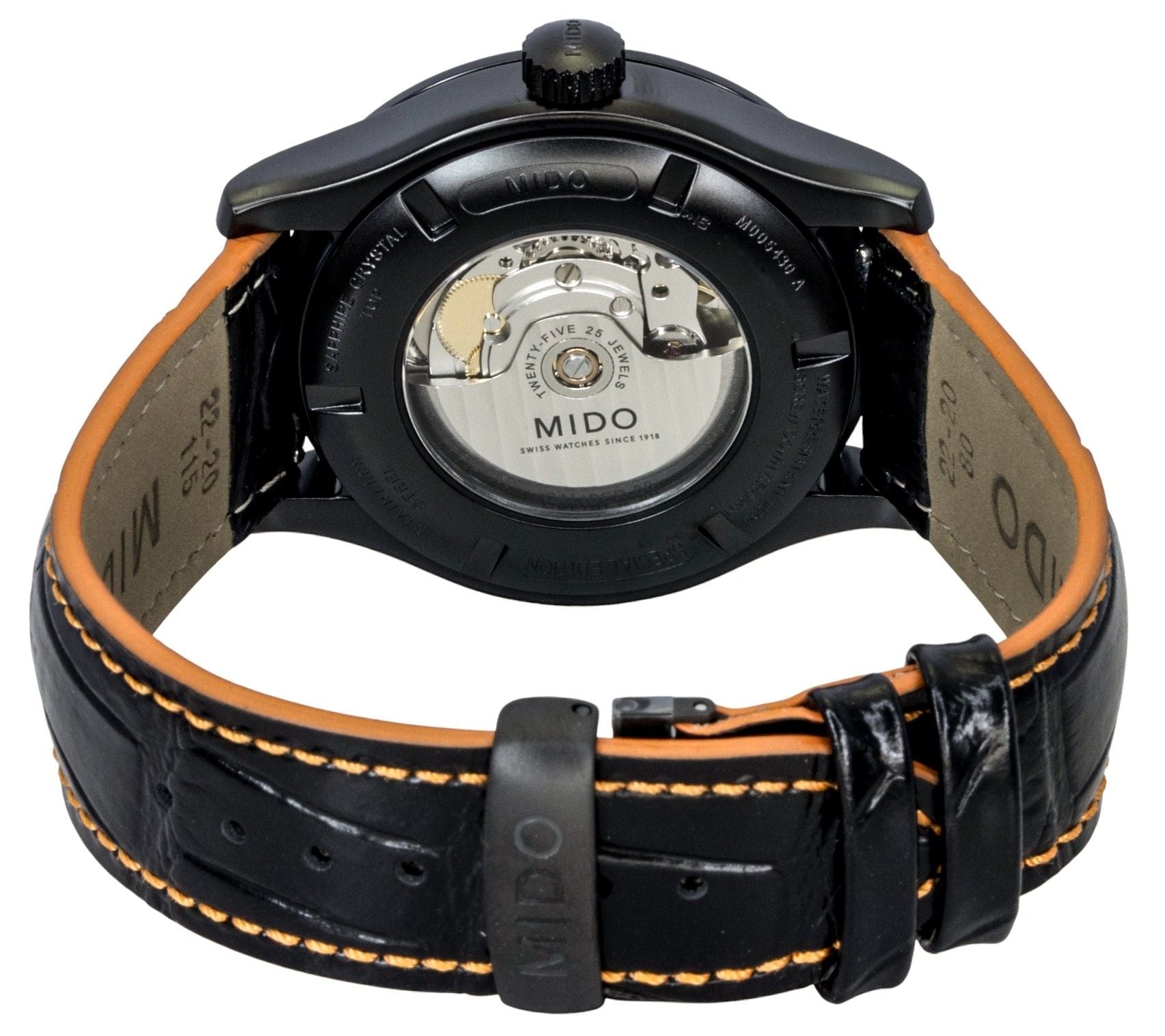 Mido Multifort Special Edition Leather Strap Black Dial Automatic M005.430.36.051.80 100M Men's Watch With Extra Strap - Prestige Stones