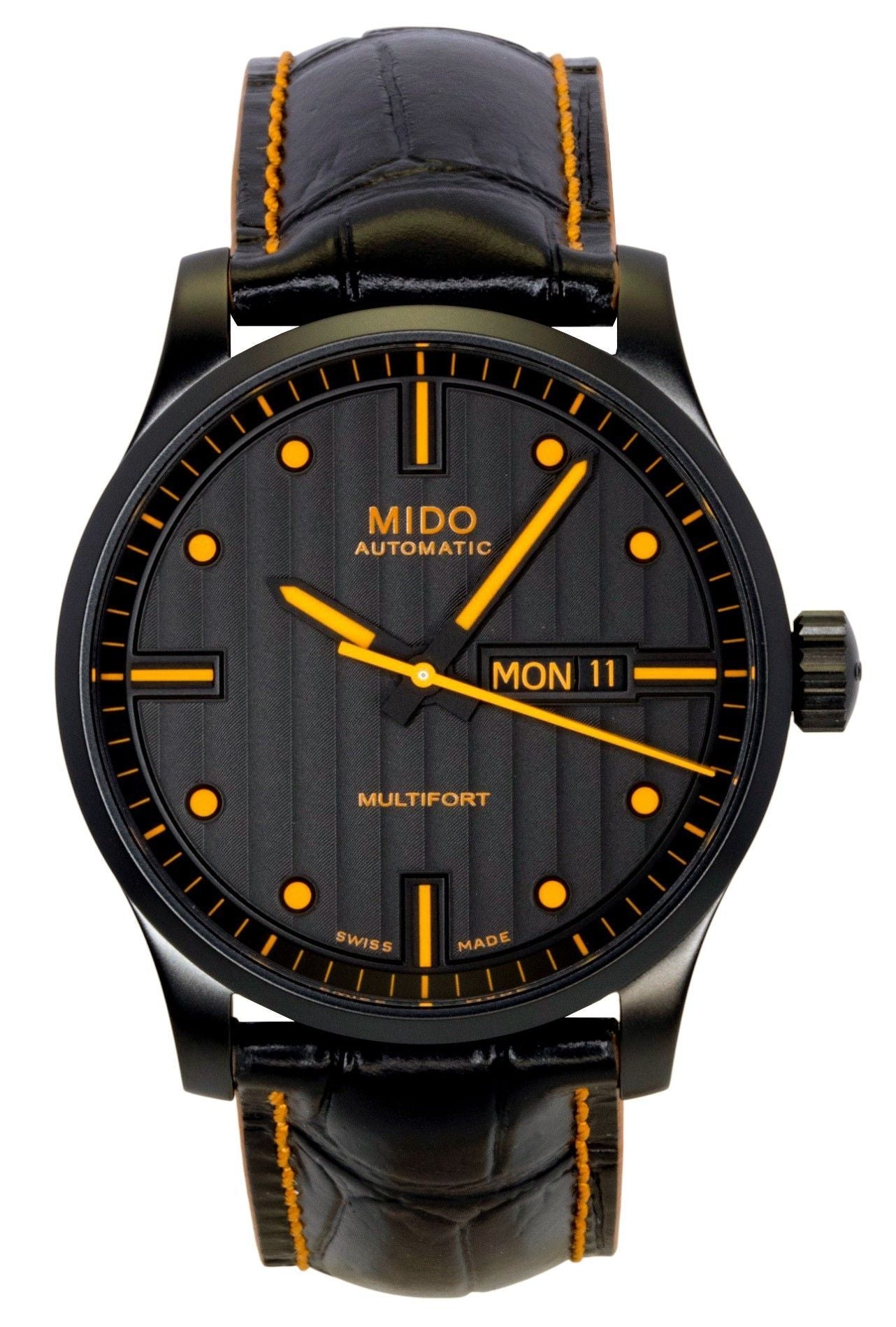 Mido Multifort Special Edition Leather Strap Black Dial Automatic M005.430.36.051.80 100M Men's Watch With Extra Strap - Prestige Stones