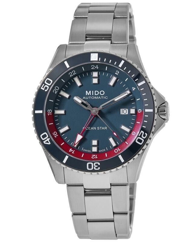 Mido Ocean Star GMT Special Edition Blue Dial Automatic Diver's M026.629.11.041.00 200M Men's Watch With Extra Strap - Prestige Stones