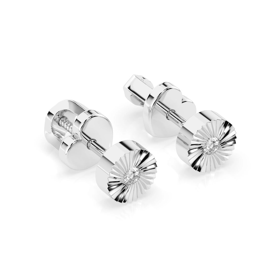 Minimalism Earring (Round), 0.04 ct — 102-10049 - Prestige Stones