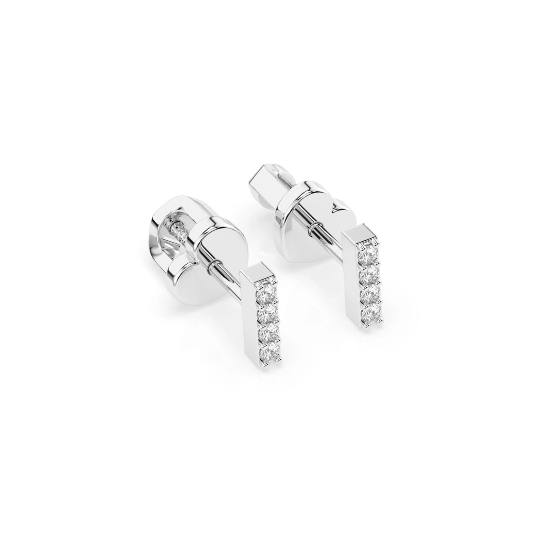 Minimalism Earring (Round), 0.08 ct — 102-10069 - Prestige Stones
