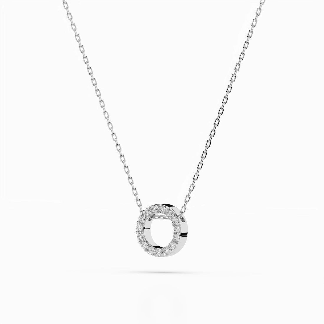 Minimalism Necklace (Round), 0.09 ct — 104-10028 - Prestige Stones