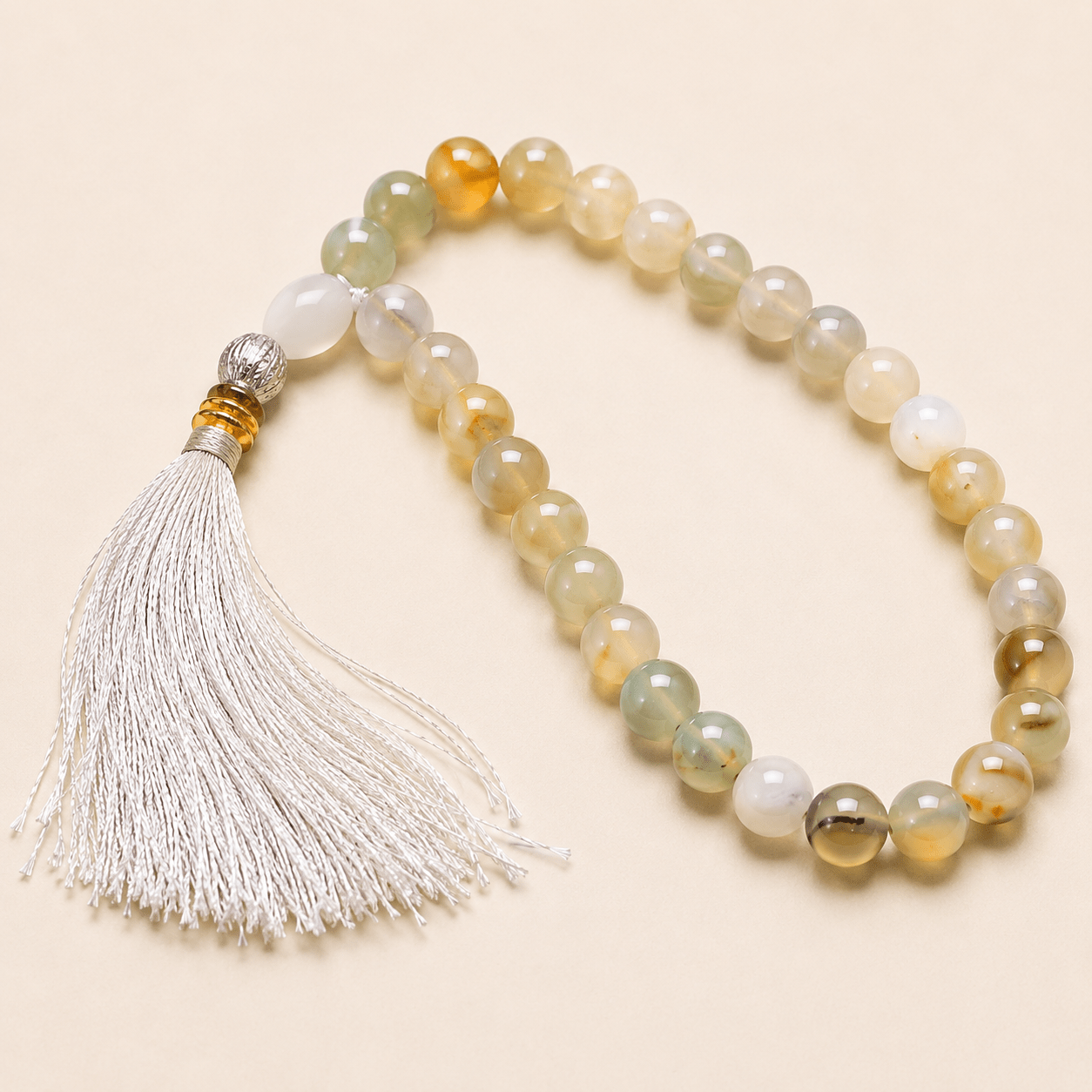 Natural Aqeeq Agate Tasbih – Multicolour Gemstone Prayer Beads - Prestige Stones