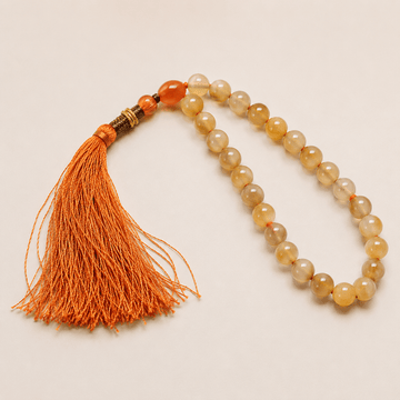 Natural Aqeeq Agate Tasbih – Polished Gemstone Prayer Beads - Prestige Stones