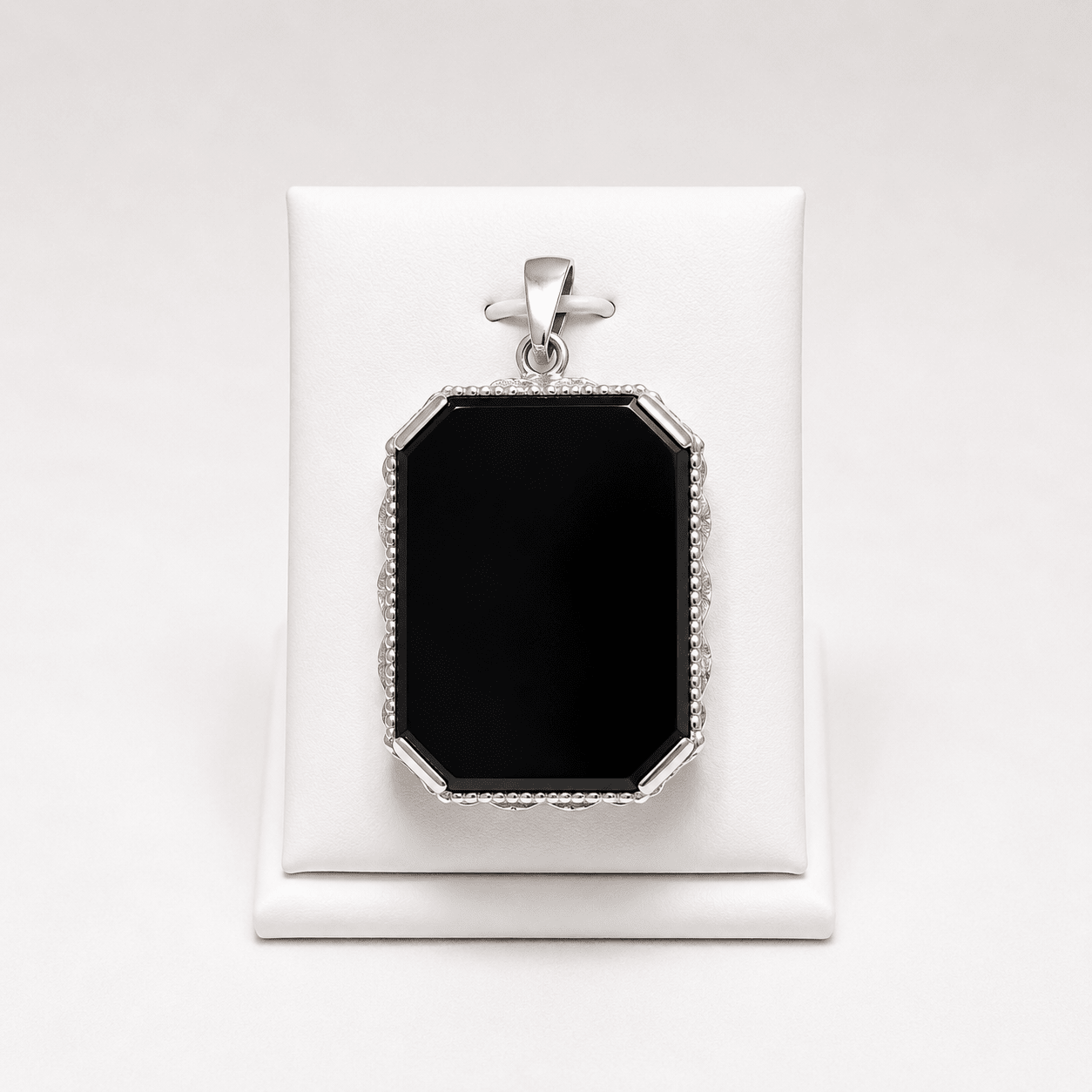Natural Black Aqeeq 925 Sterling Silver Statement Pendant - Prestige Stones