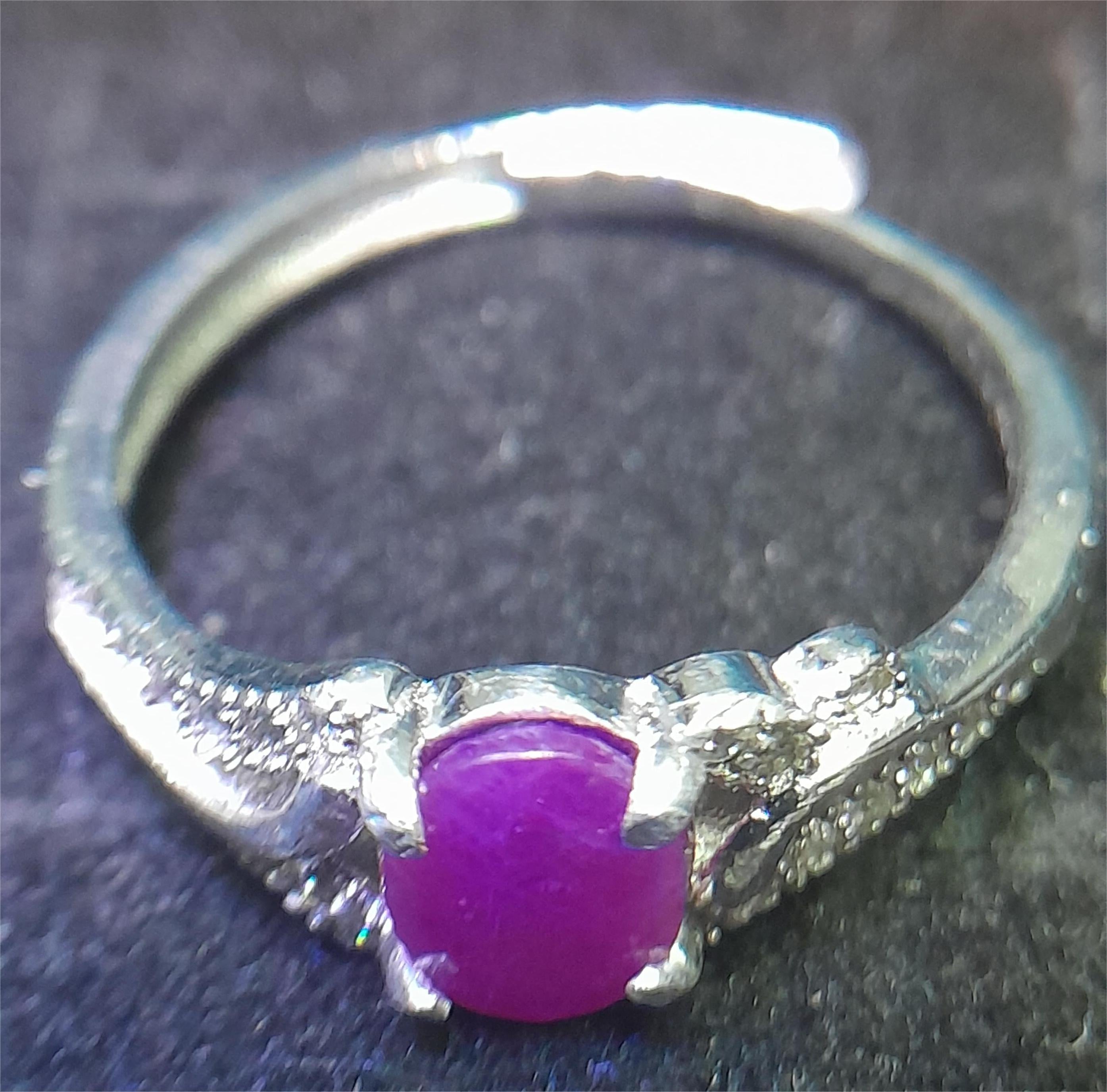 Natural Burmese Ruby Adjustable Oval Ring in 925 Sterling Silver - Prestige Stones