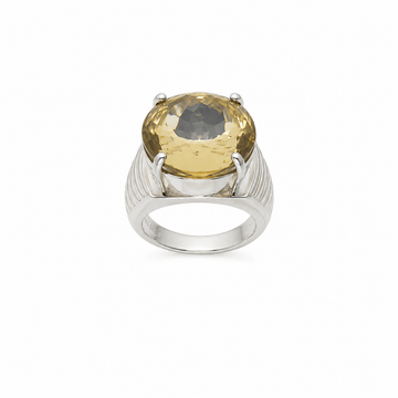 Natural Golden Quartz Statement Ring - Prestige Stones