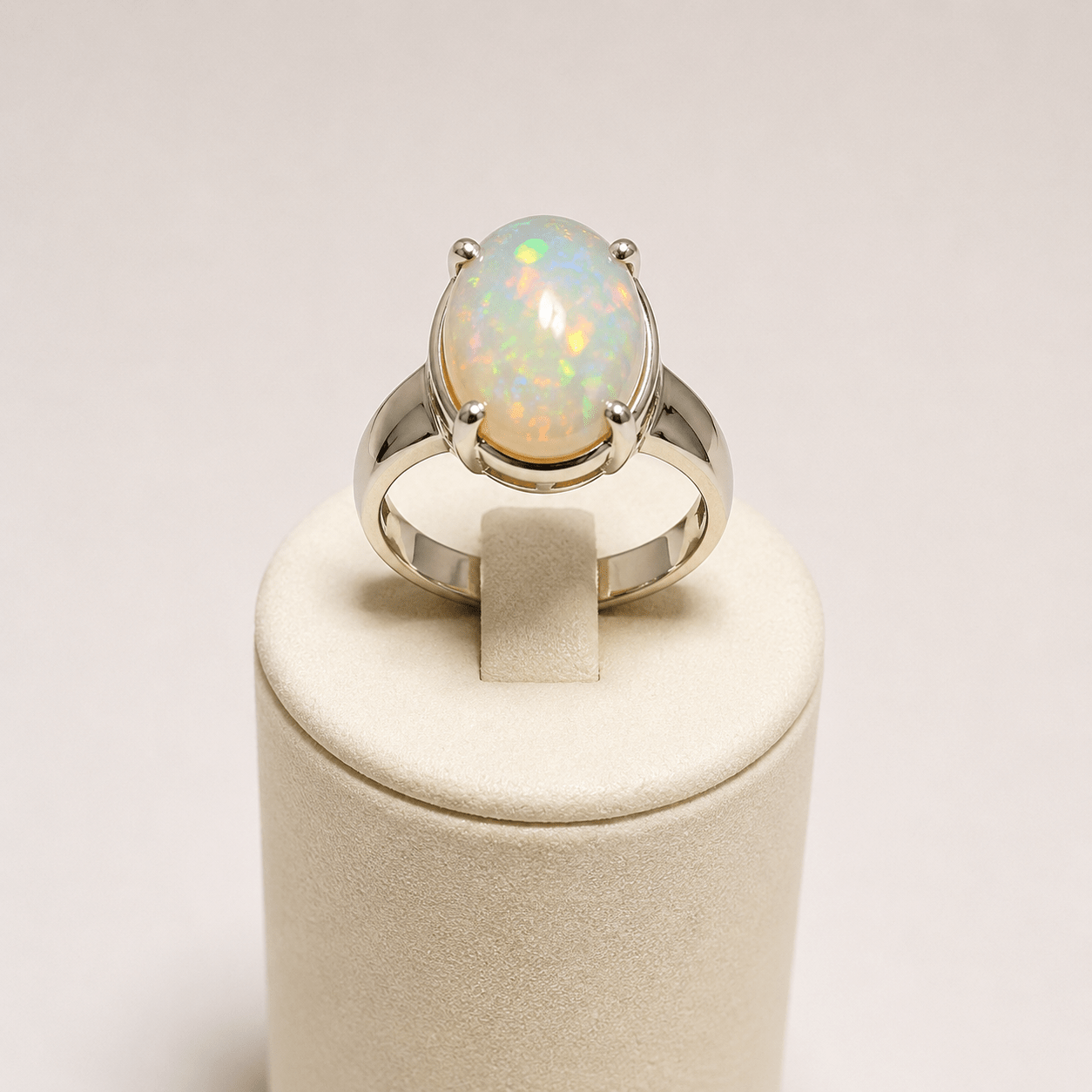 Natural Opal 925 Sterling Silver Oval Statement Ring - Prestige Stones