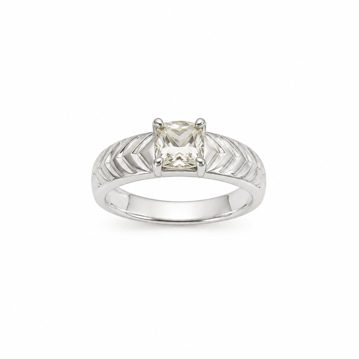 Natural White Sapphire Silver Ring - Prestige Stones