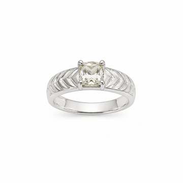 Natural White Sapphire Silver Ring - Prestige Stones