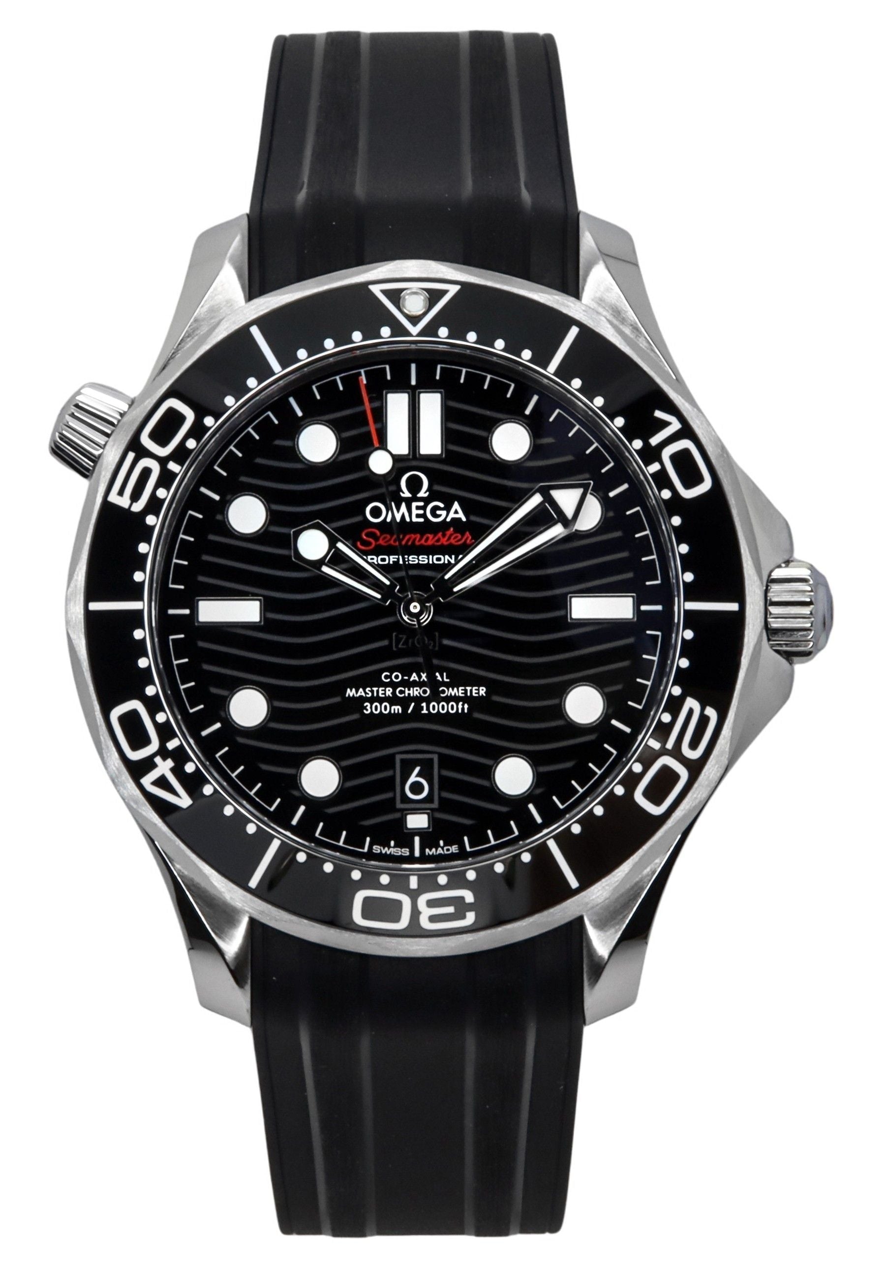 Omega Seamaster Rubber Strap Black Dial Automatic Diver's 210.32.42.20.01.001 300M Men's Watch - Prestige Stones