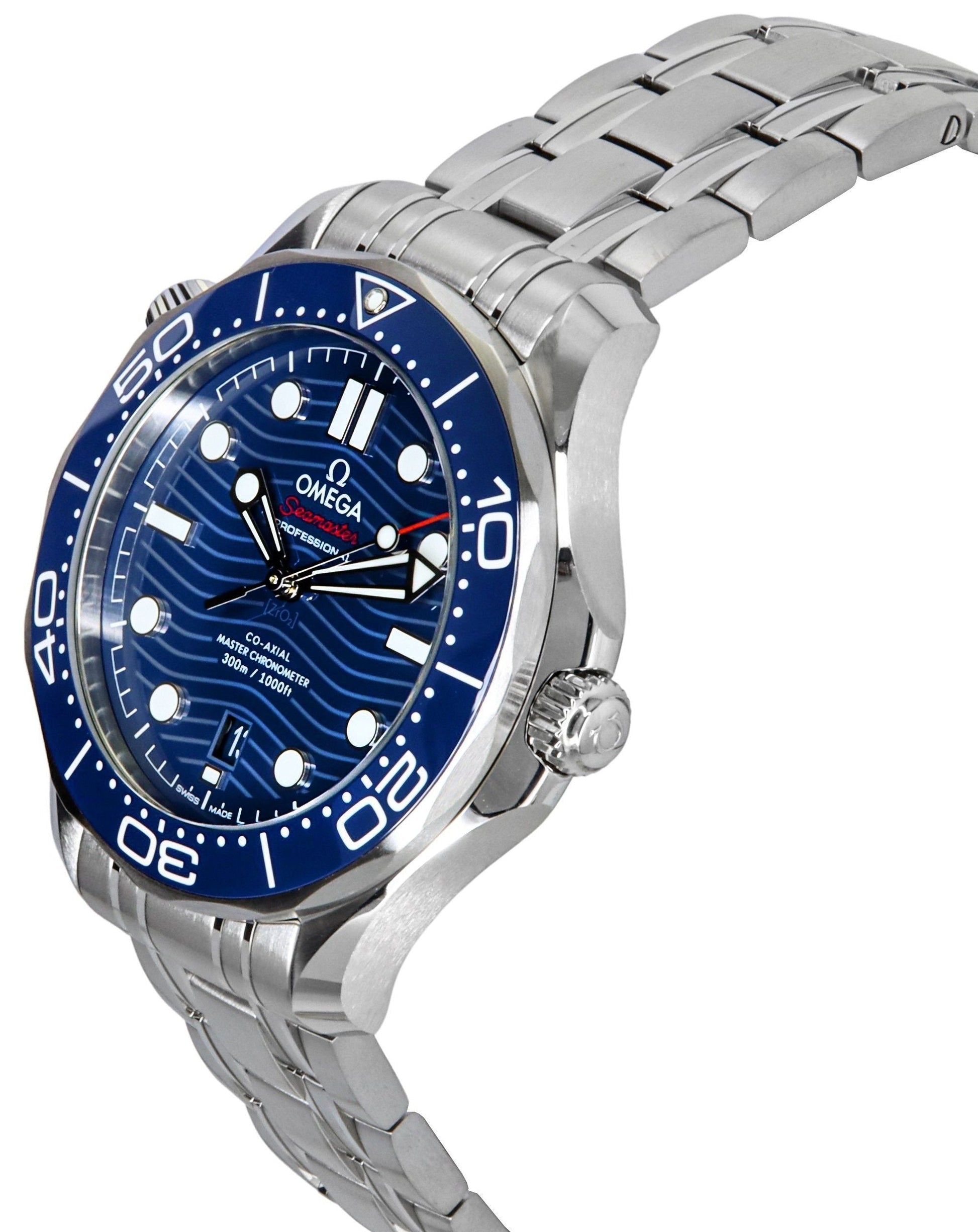 Omega Seamaster Stainless Steel Blue Dial Automatic Diver's 210.30.42.20.03.001 300M Men's Watch - Prestige Stones