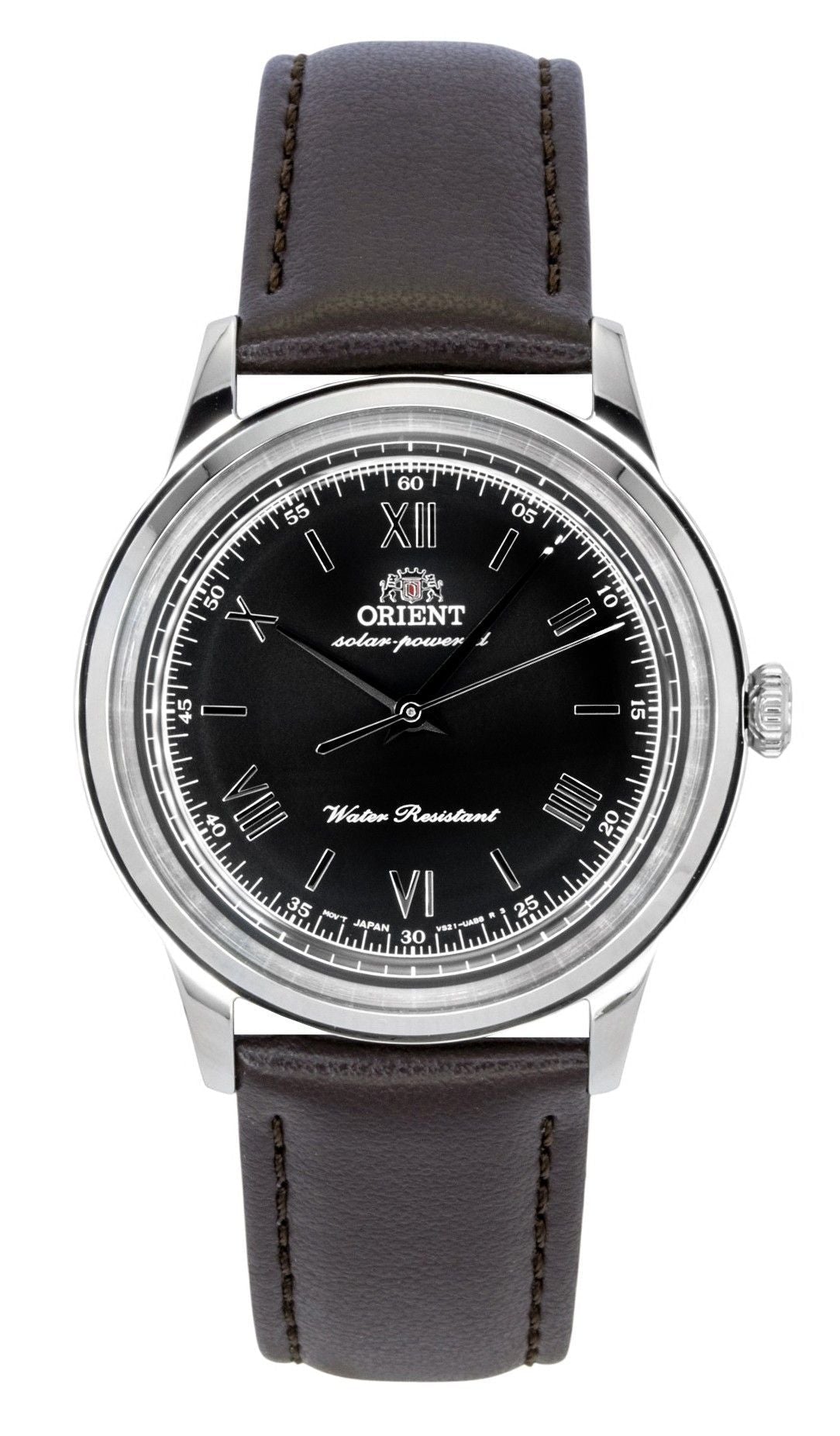 Orient Bambino Leather Strap Black Dial Solar RA - WK0004L Men's Watch - Prestige Stones