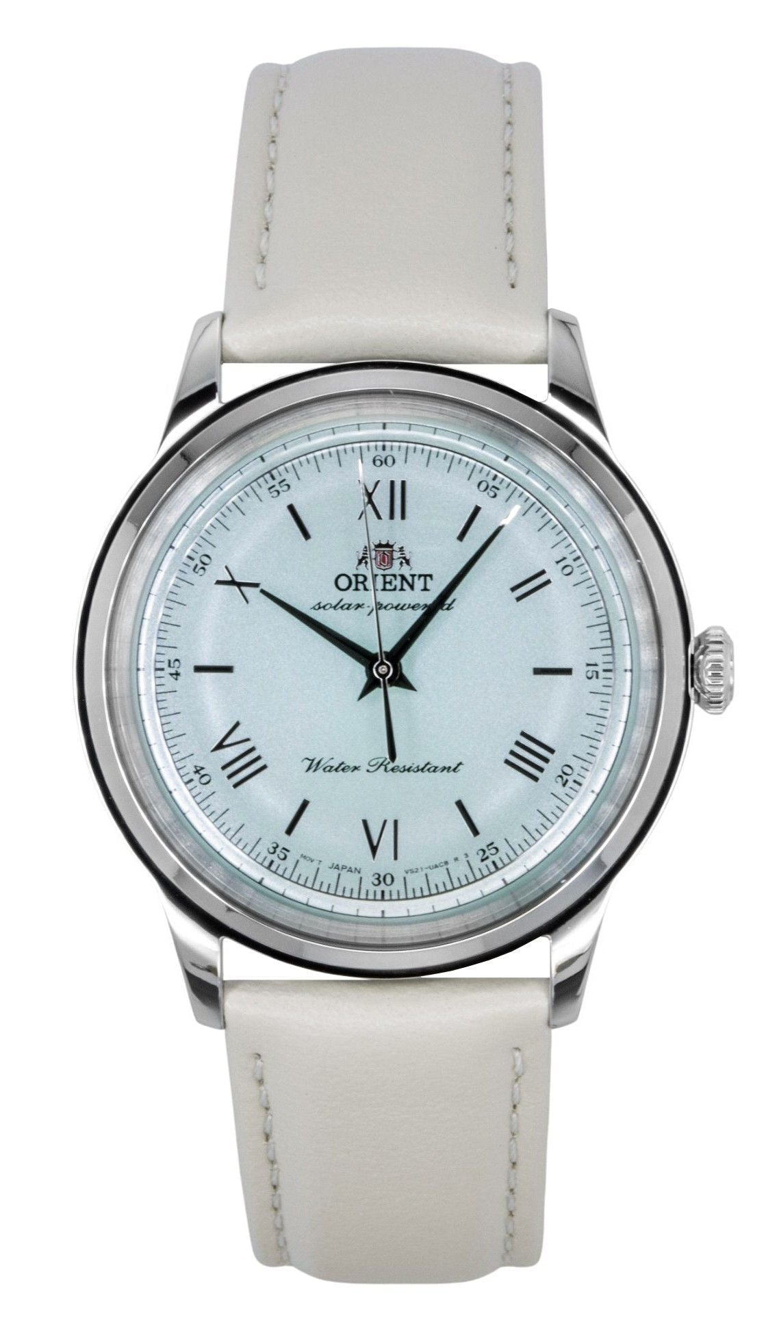 Orient Bambino Leather Strap Pale Green Dial Solar RA - WK0002E Men's Watch - Prestige Stones