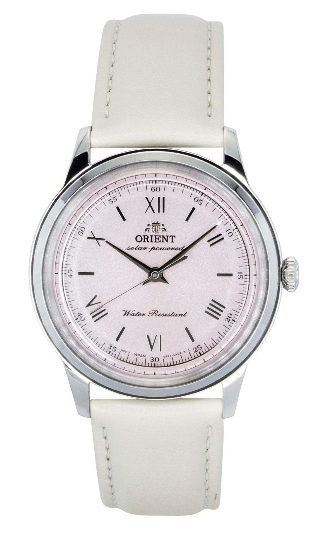 Orient Bambino Leather Strap Pink Dial Solar RA - WK0005P Men's Watch - Prestige Stones