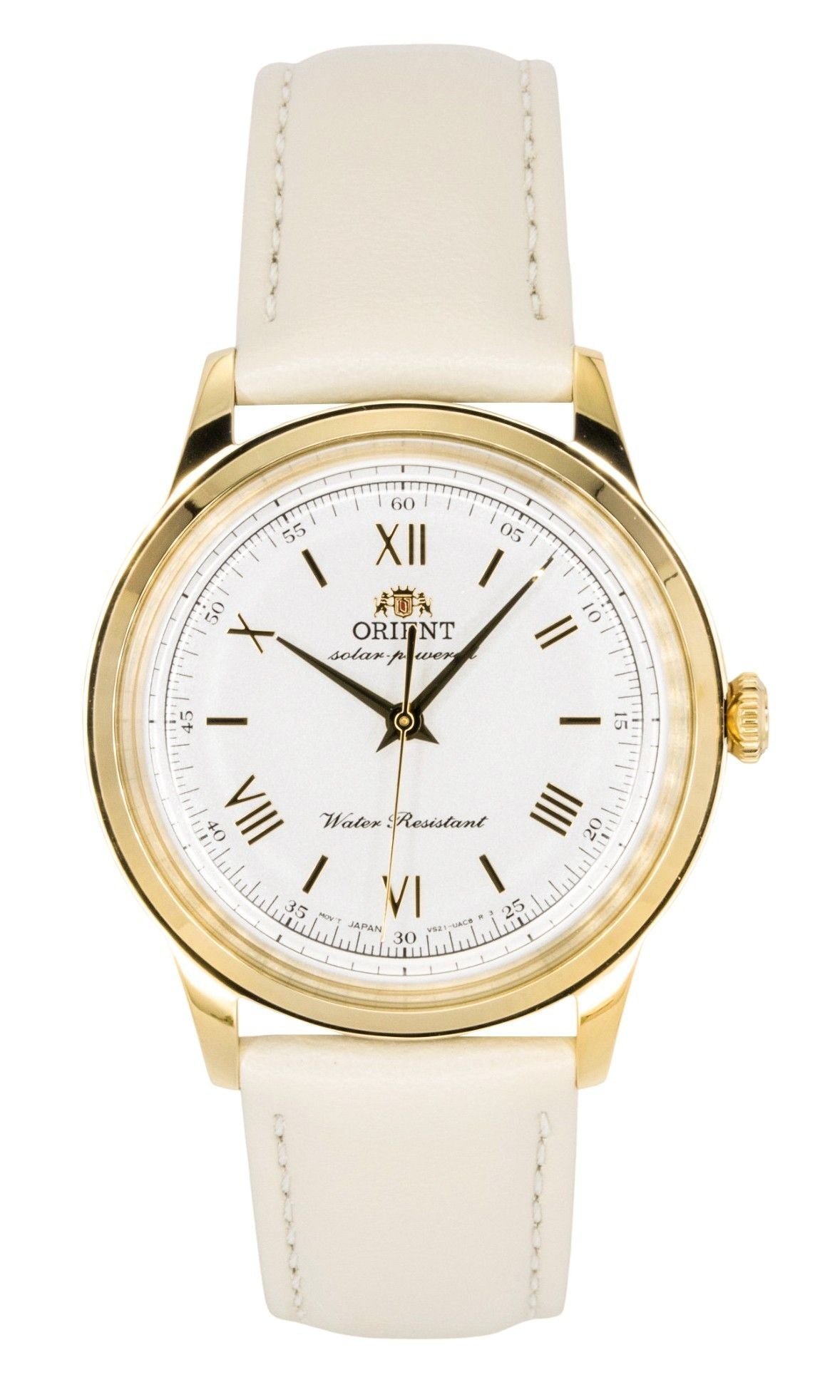 Orient Bambino Leather Strap White Dial Solar RA - WK0001S Men's Watch - Prestige Stones