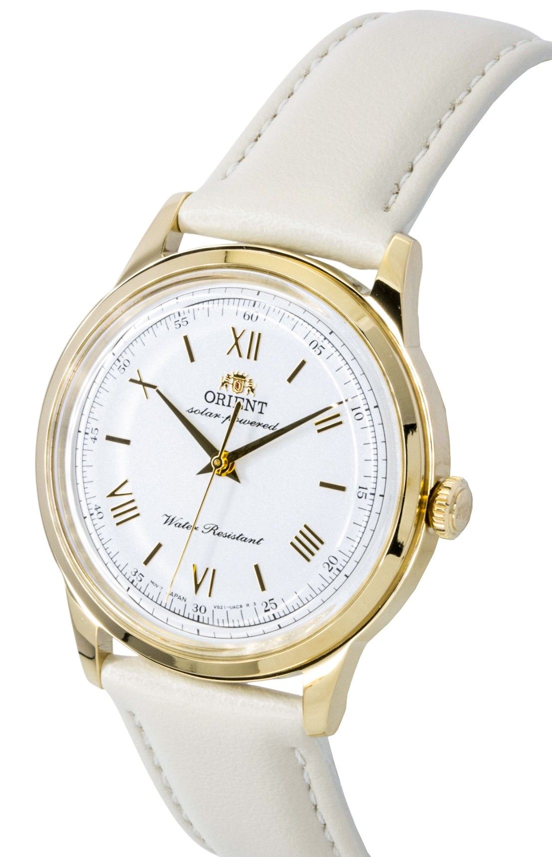 Orient Bambino Leather Strap White Dial Solar RA - WK0001S Men's Watch - Prestige Stones