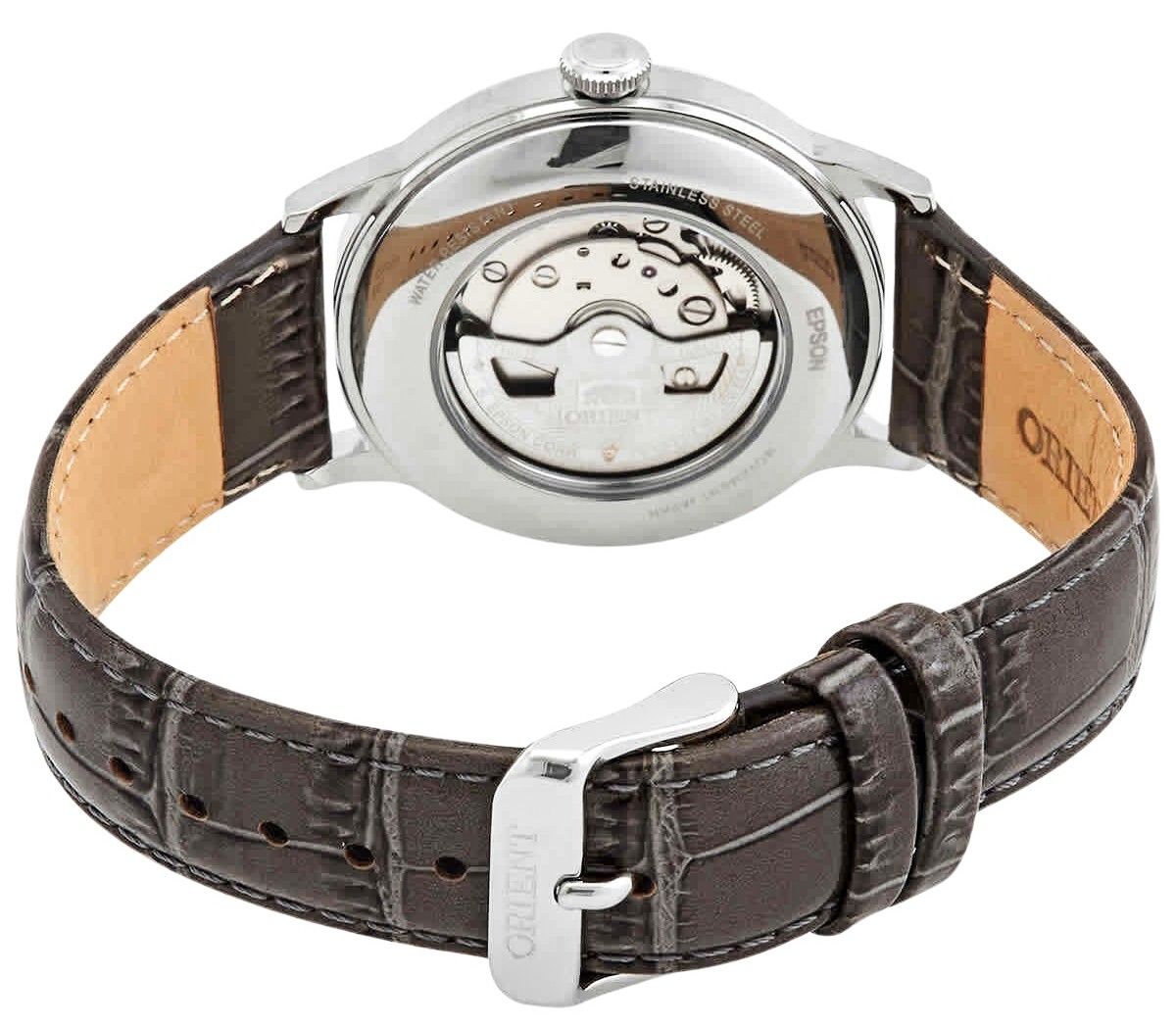 Orient Bambino Version 8 Classic Leather Strap Grey Dial Automatic RA - AK0704N10B Men's Watch - Prestige Stones