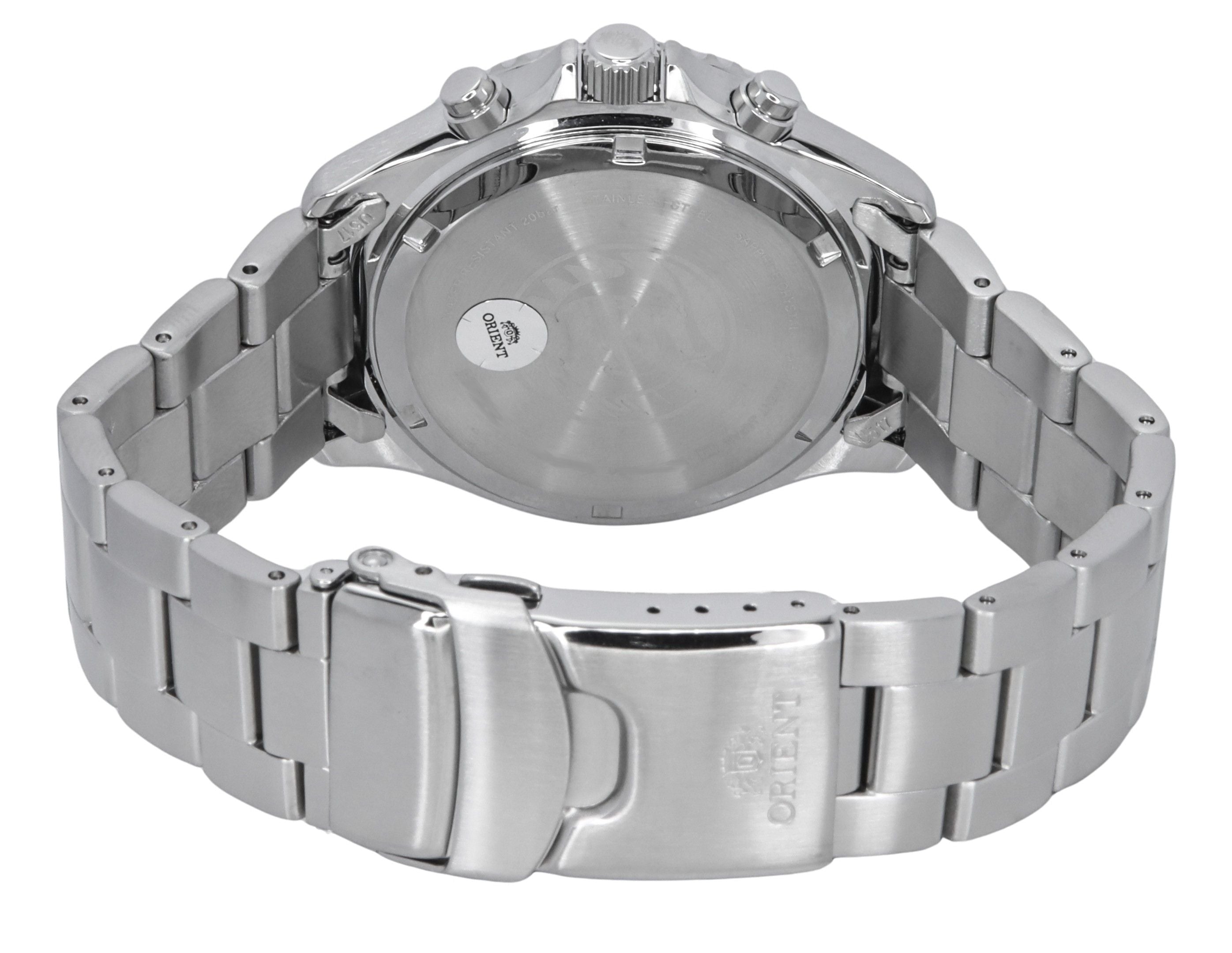 Orient Chronograph Stainless Steel Black Dial Solar Diver's RA - TX0201L10B 200M Men's Watch - Prestige Stones