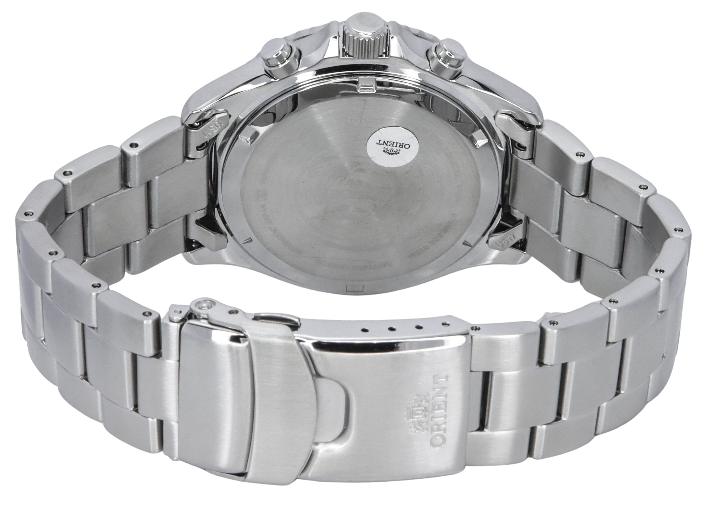 Orient Chronograph Stainless Steel Black Dial Solar Diver's RA - TX0202B10B 200M Men's Watch - Prestige Stones