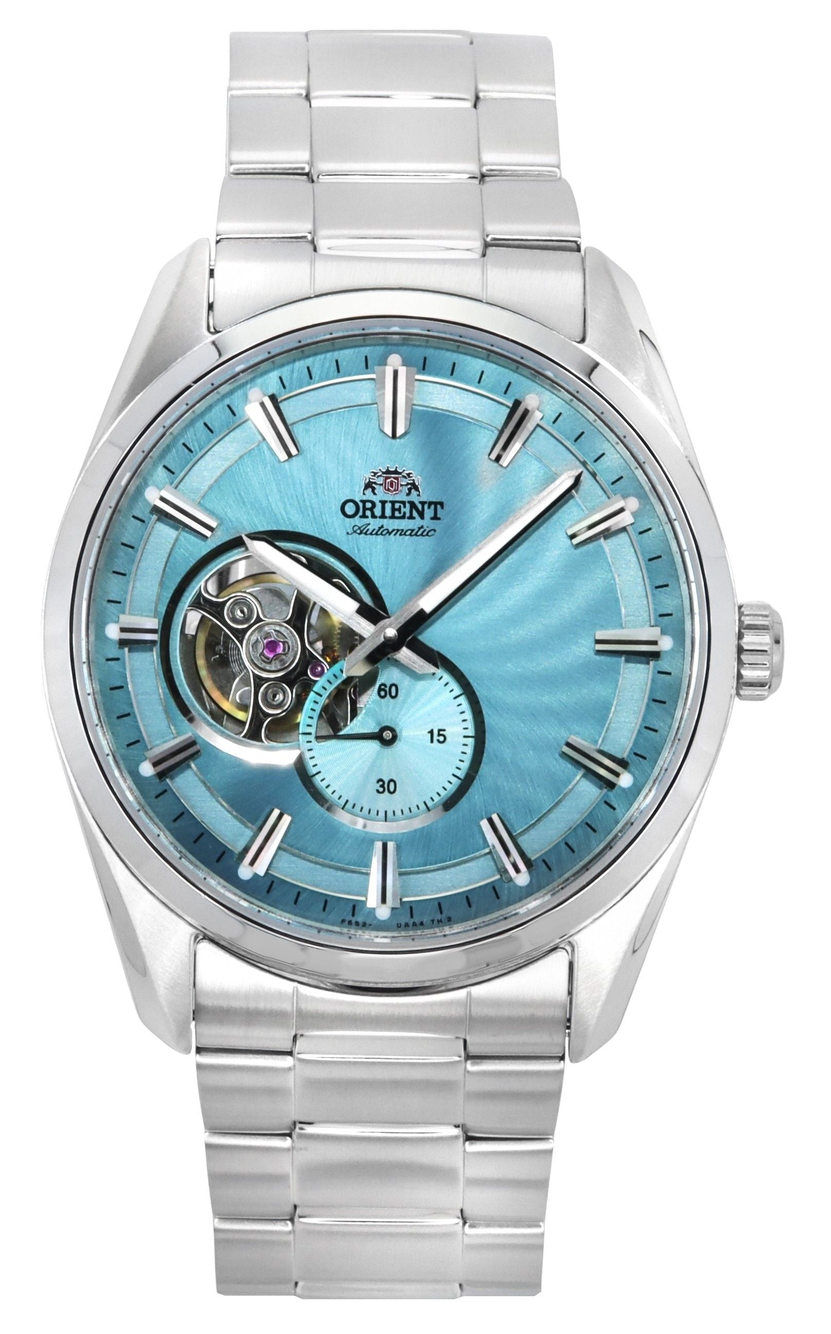 Orient Classic Contemporary Stainless Steel Light Blue Open Heart Dial Automatic RA - AR0009L Men's Watch - Prestige Stones