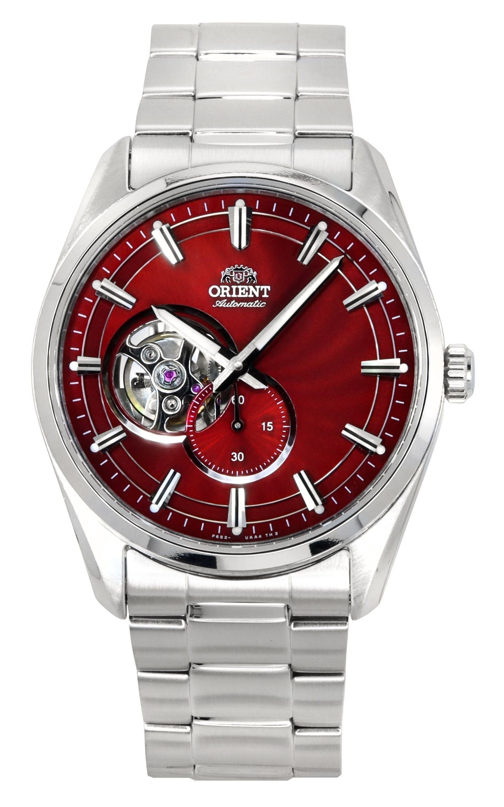 Orient Classic Contemporary Stainless Steel Red Open Heart Dial Automatic RA - AR0010R Men's Watch - Prestige Stones