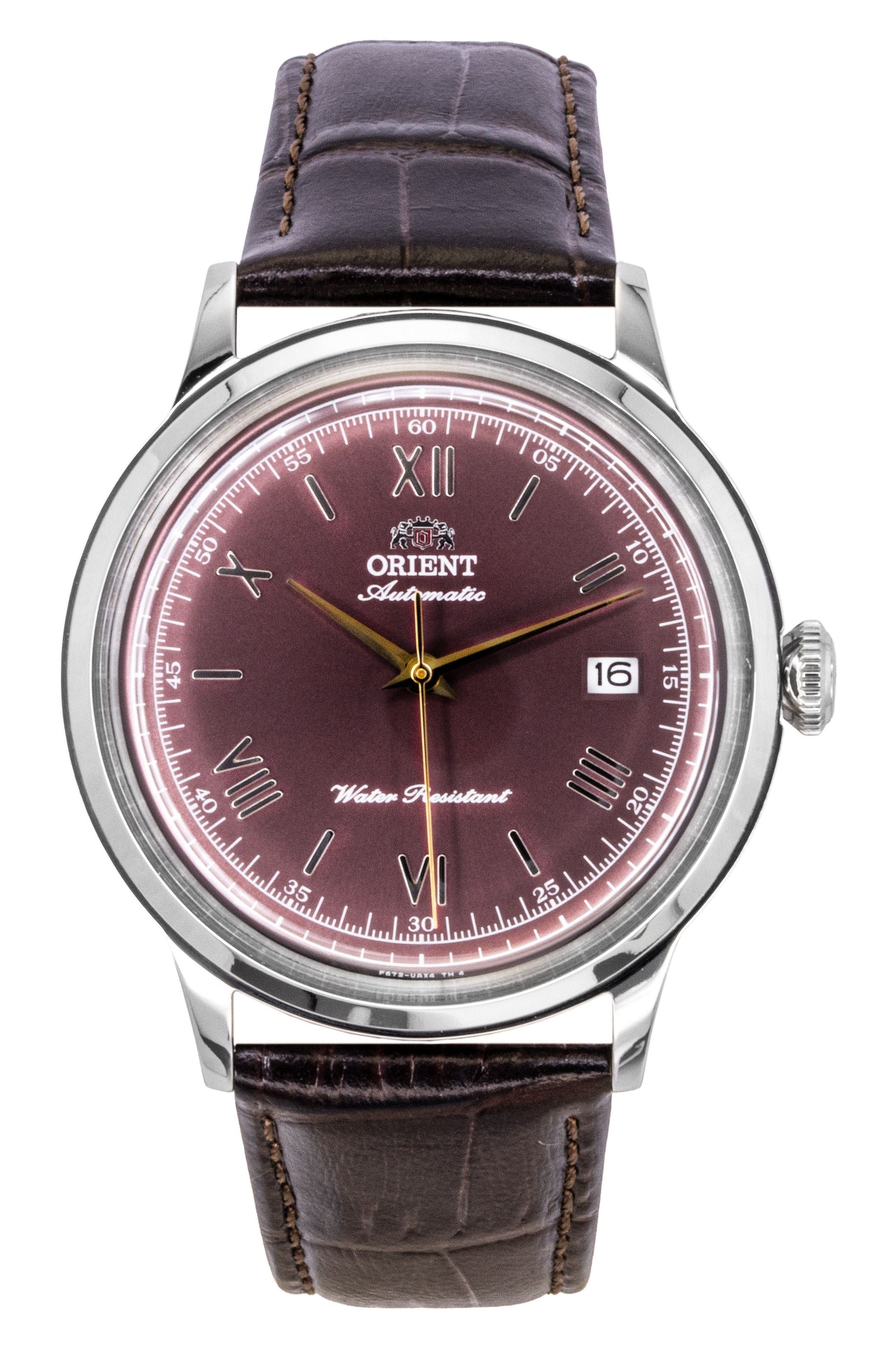 Orient Classic Leather Strap Bordeaux Dial Automatic RA - AC0026R Men's Watch - Prestige Stones